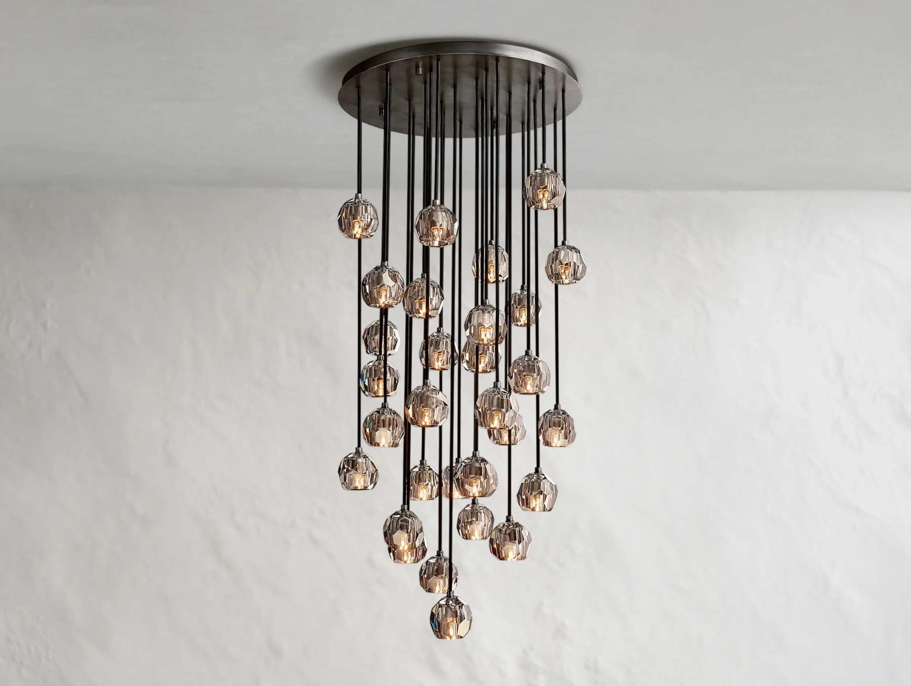 Boule De Cristal Glass Round Cluster Chandelier