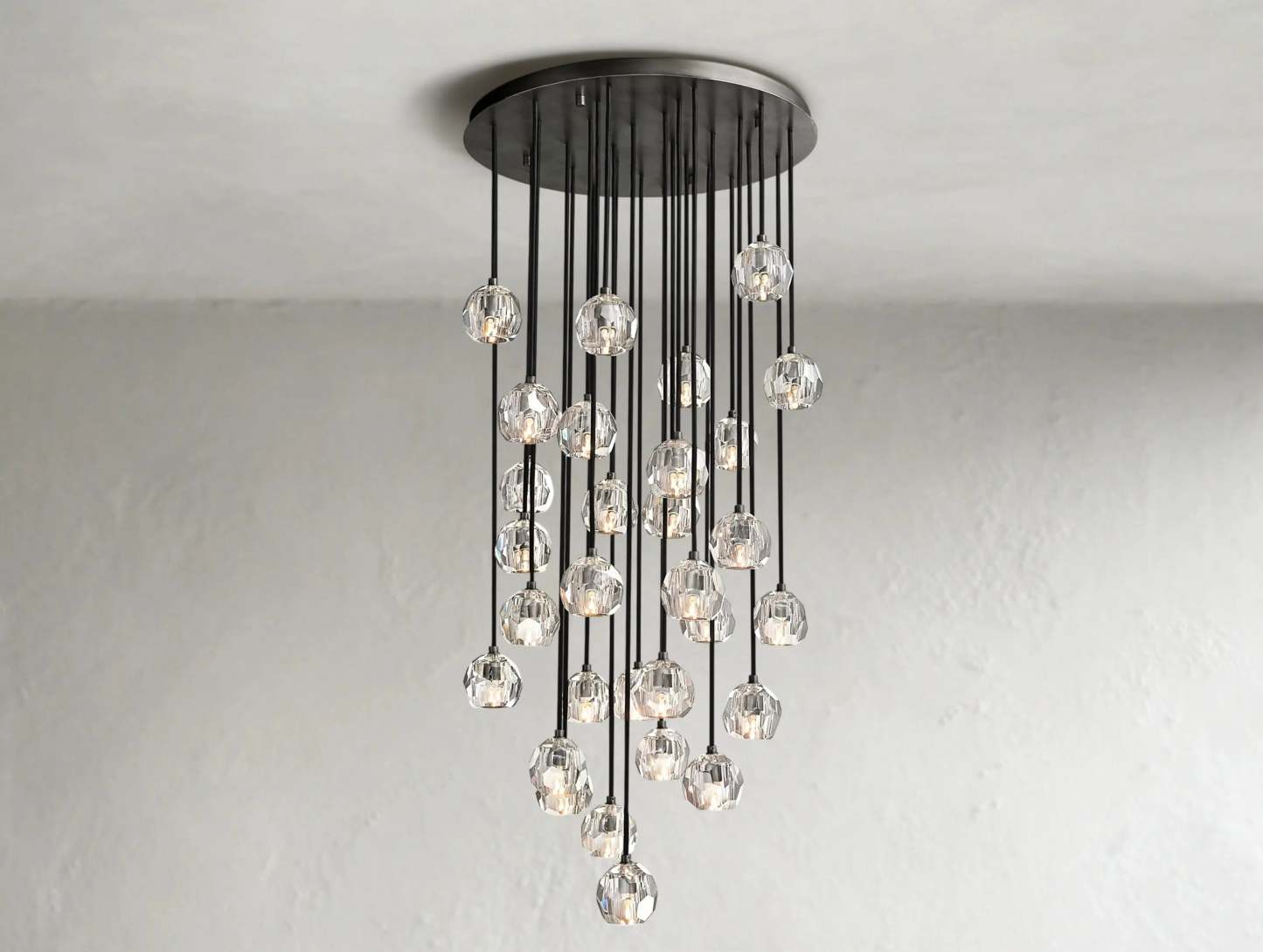 Boule De Cristal Glass Round Cluster Chandelier