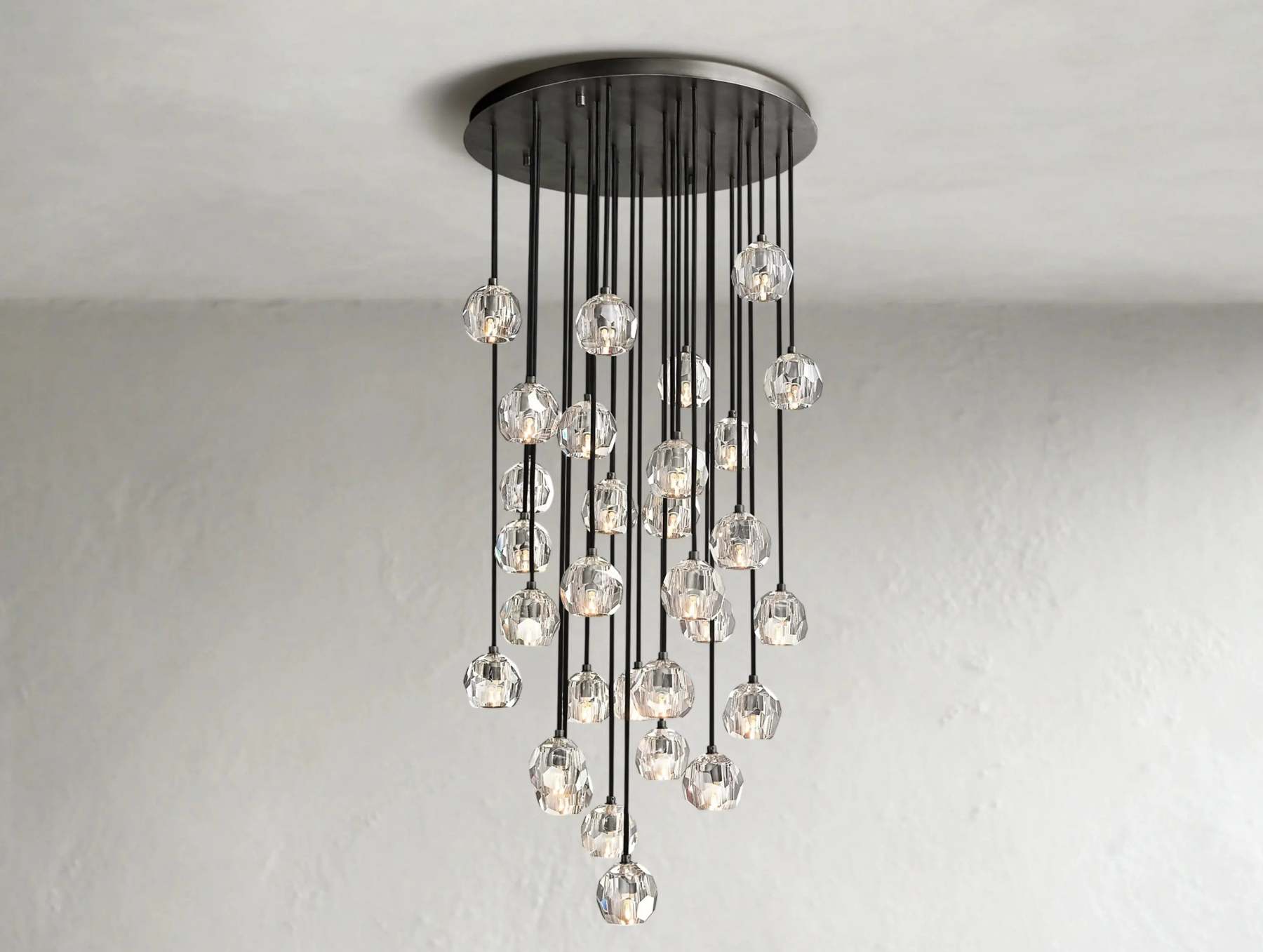 Boule De Cristal Glass Round Cluster Chandelier