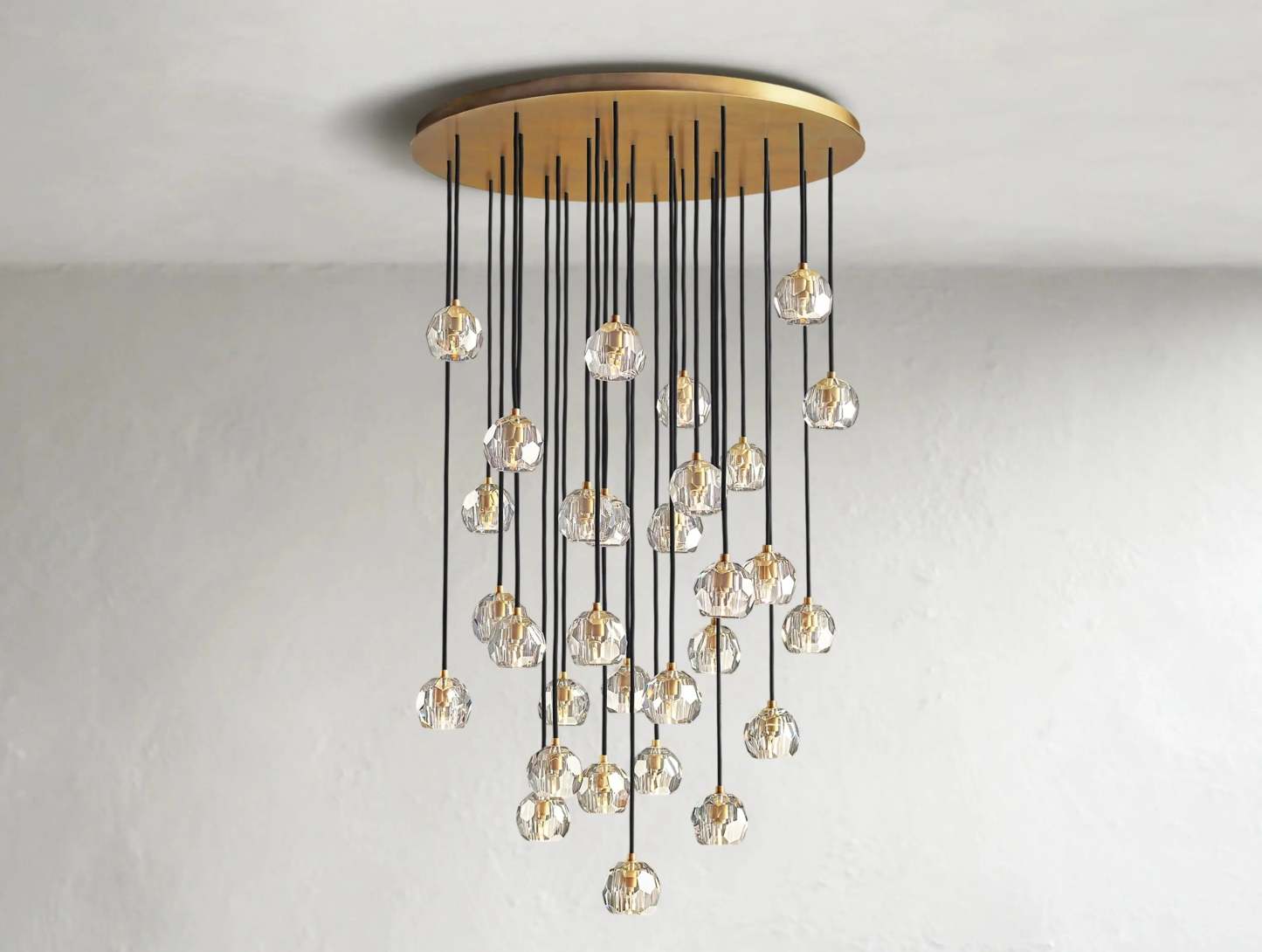 Boule De Cristal Glass Round Cluster Chandelier