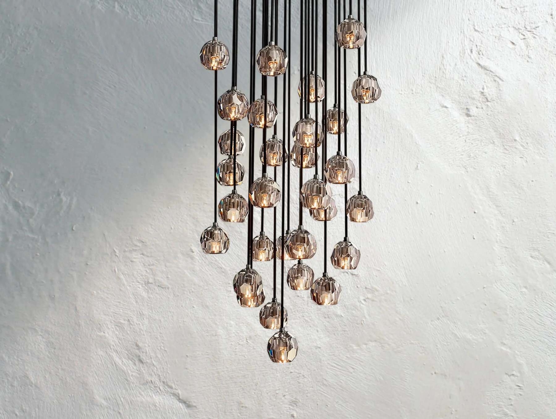 Boule De Cristal Glass Round Cluster Chandelier