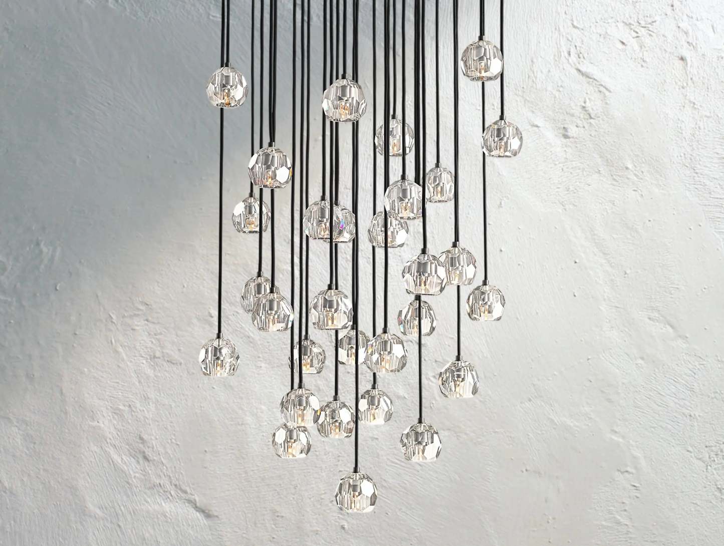 Boule De Cristal Glass Round Cluster Chandelier