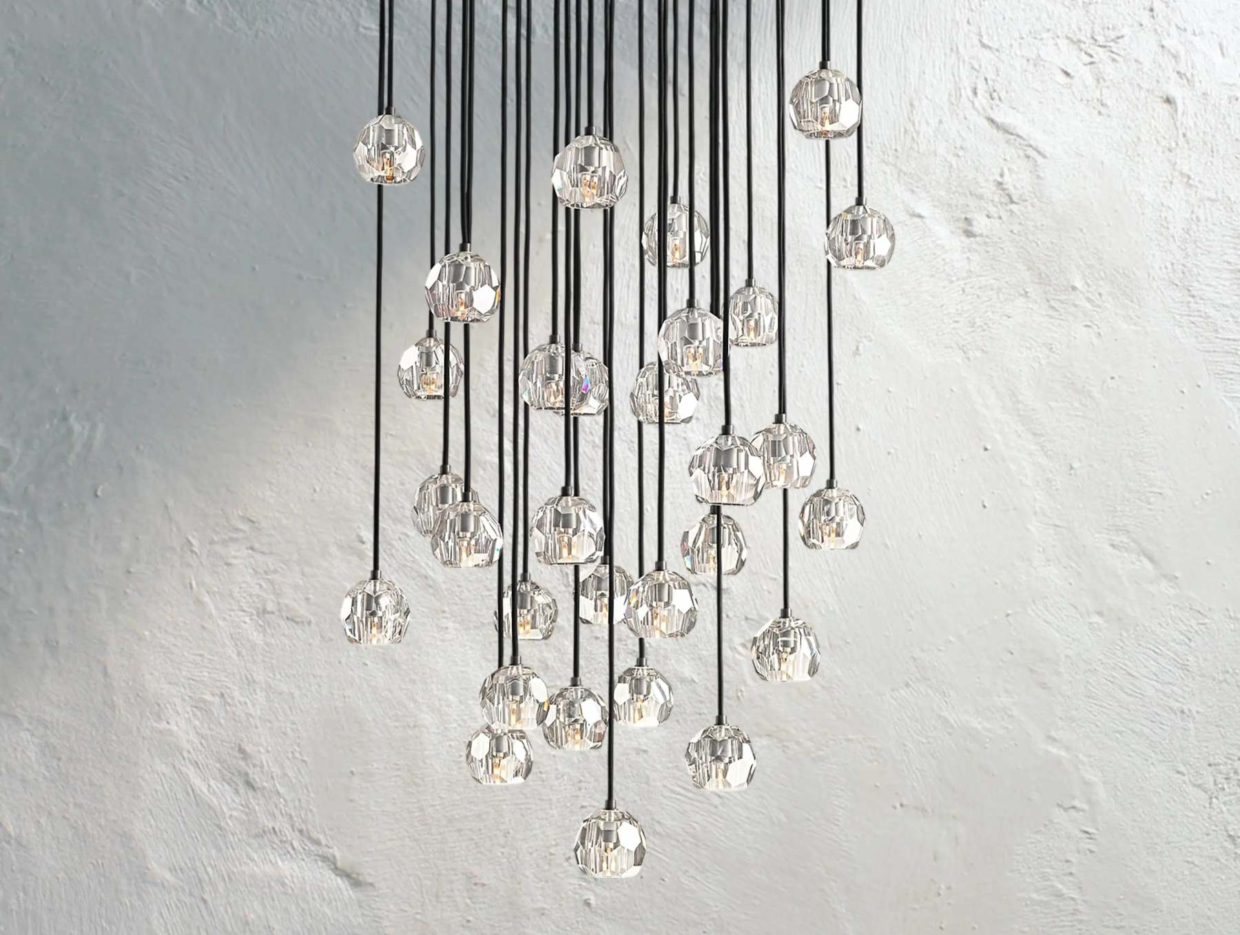 Boule De Cristal Glass Round Cluster Chandelier