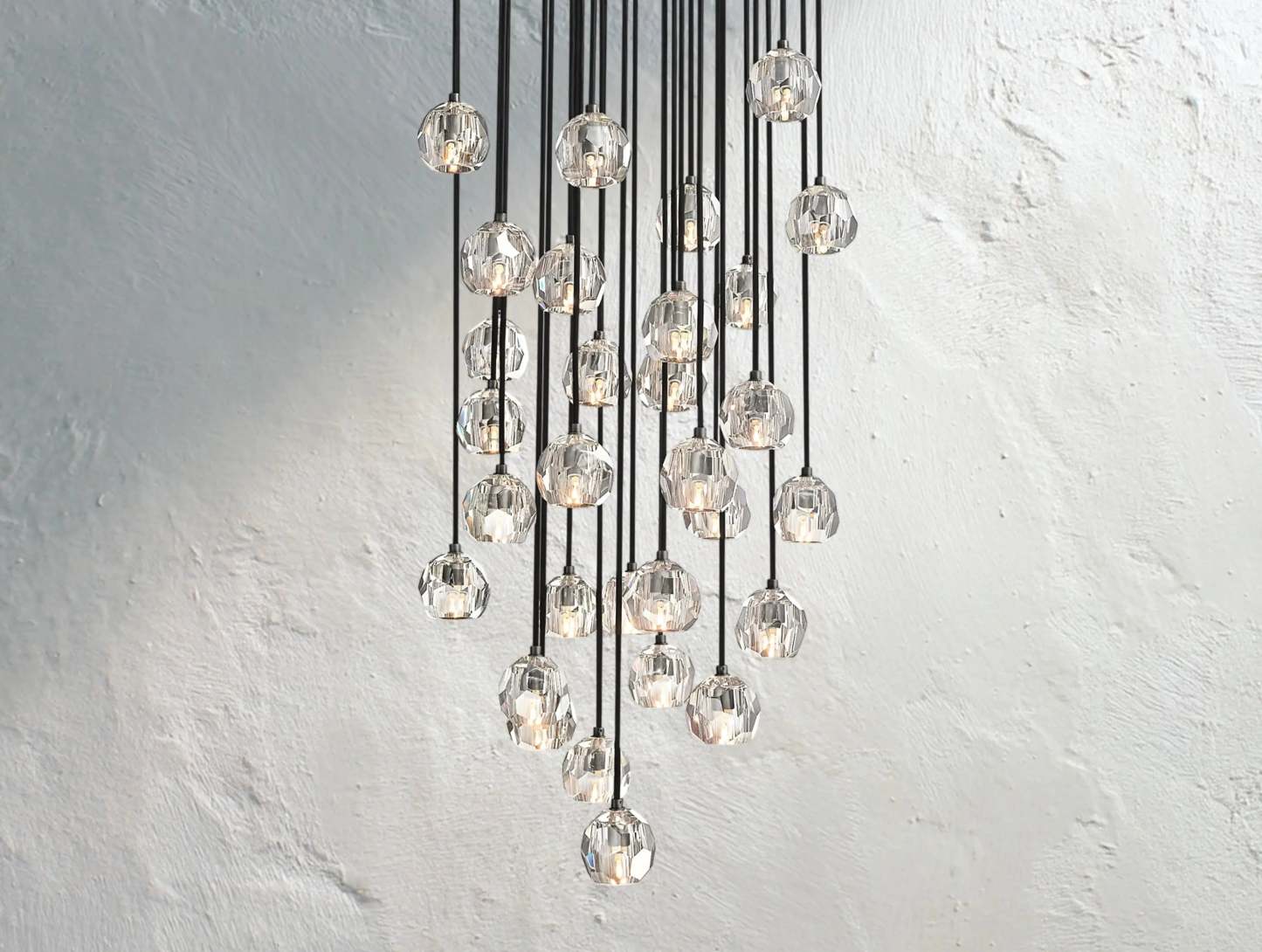 Boule De Cristal Glass Round Cluster Chandelier