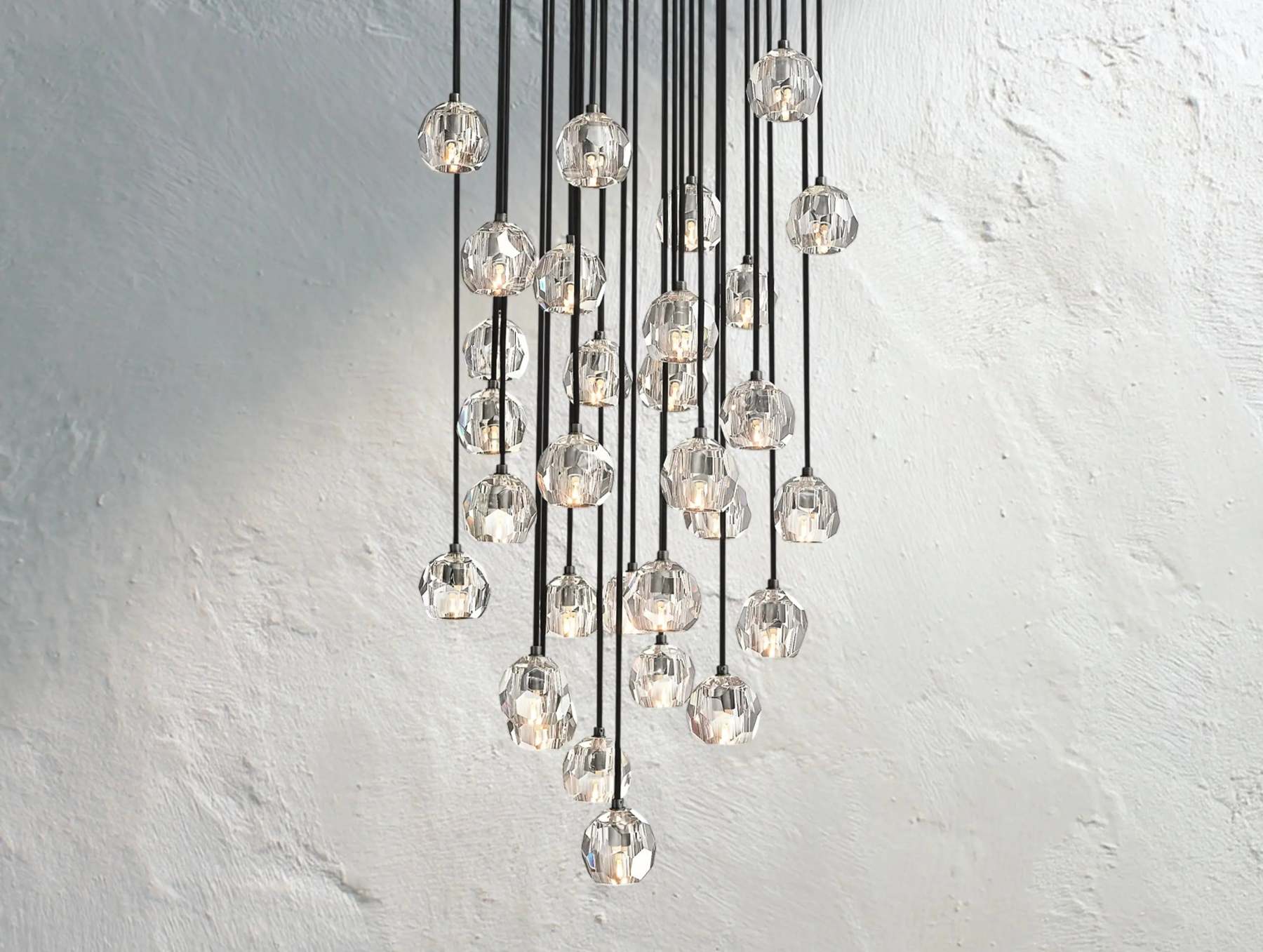 Boule De Cristal Glass Round Cluster Chandelier