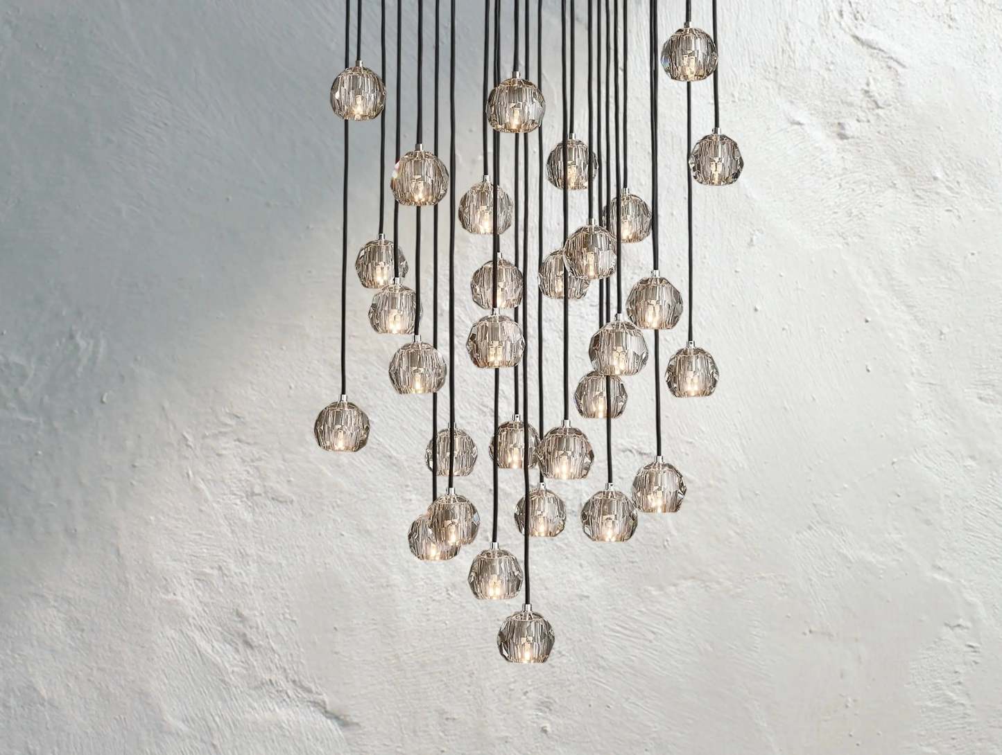 Boule De Cristal Glass Round Cluster Chandelier