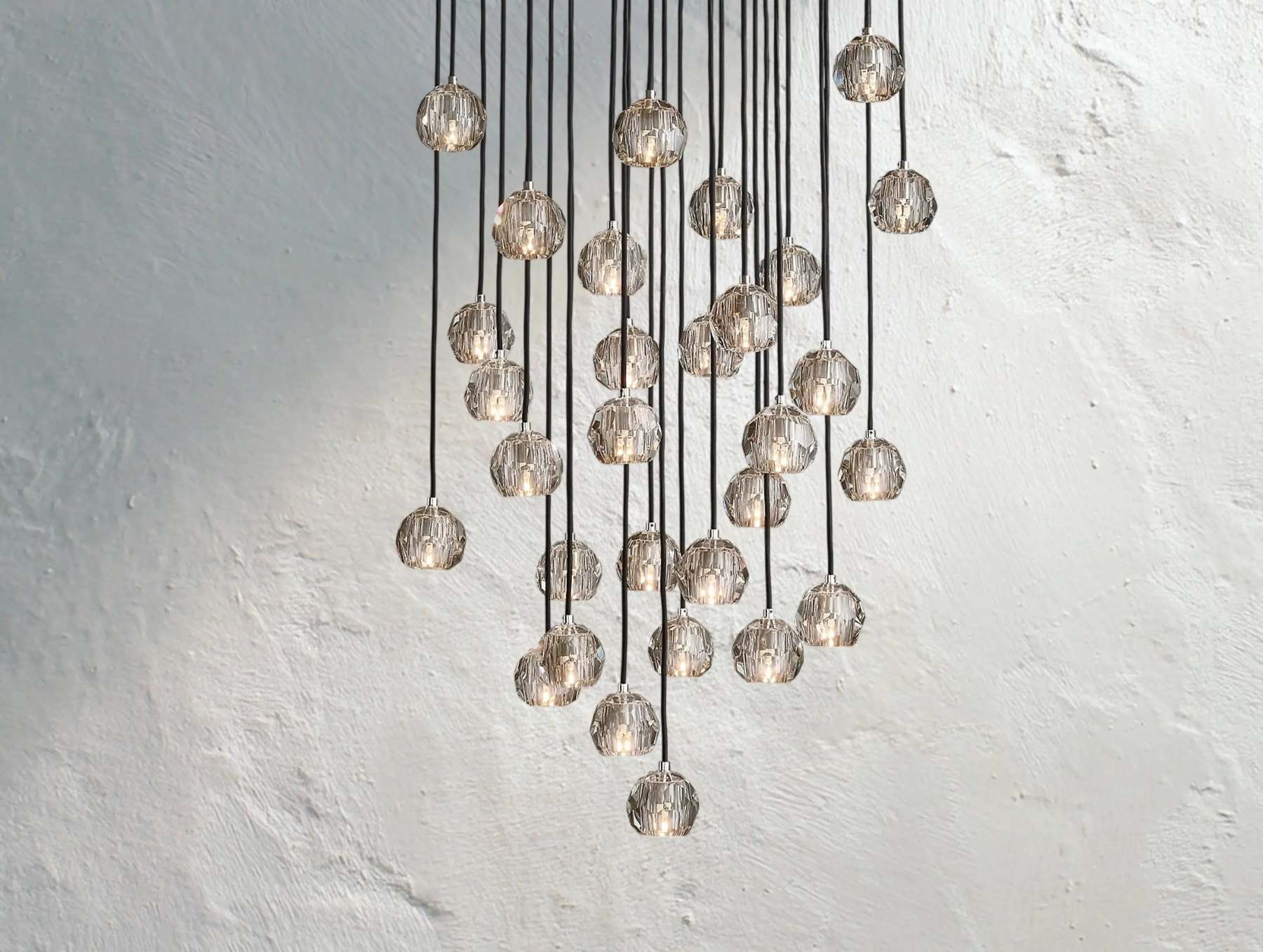 Boule De Cristal Glass Round Cluster Chandelier