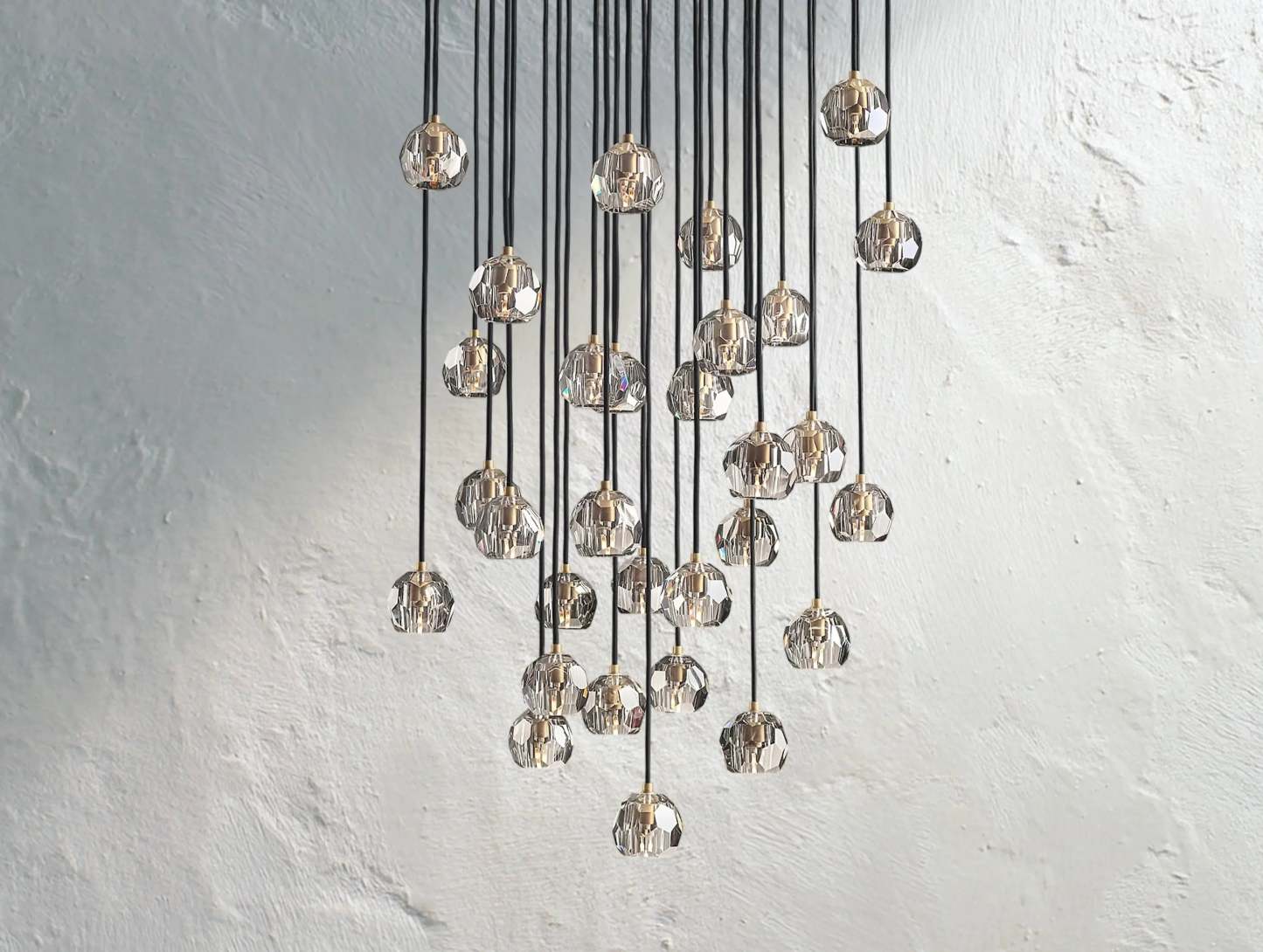 Boule De Cristal Glass Round Cluster Chandelier