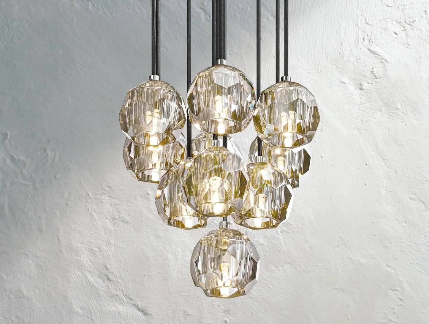 Boule De Cristal Glass Round Cluster Chandelier