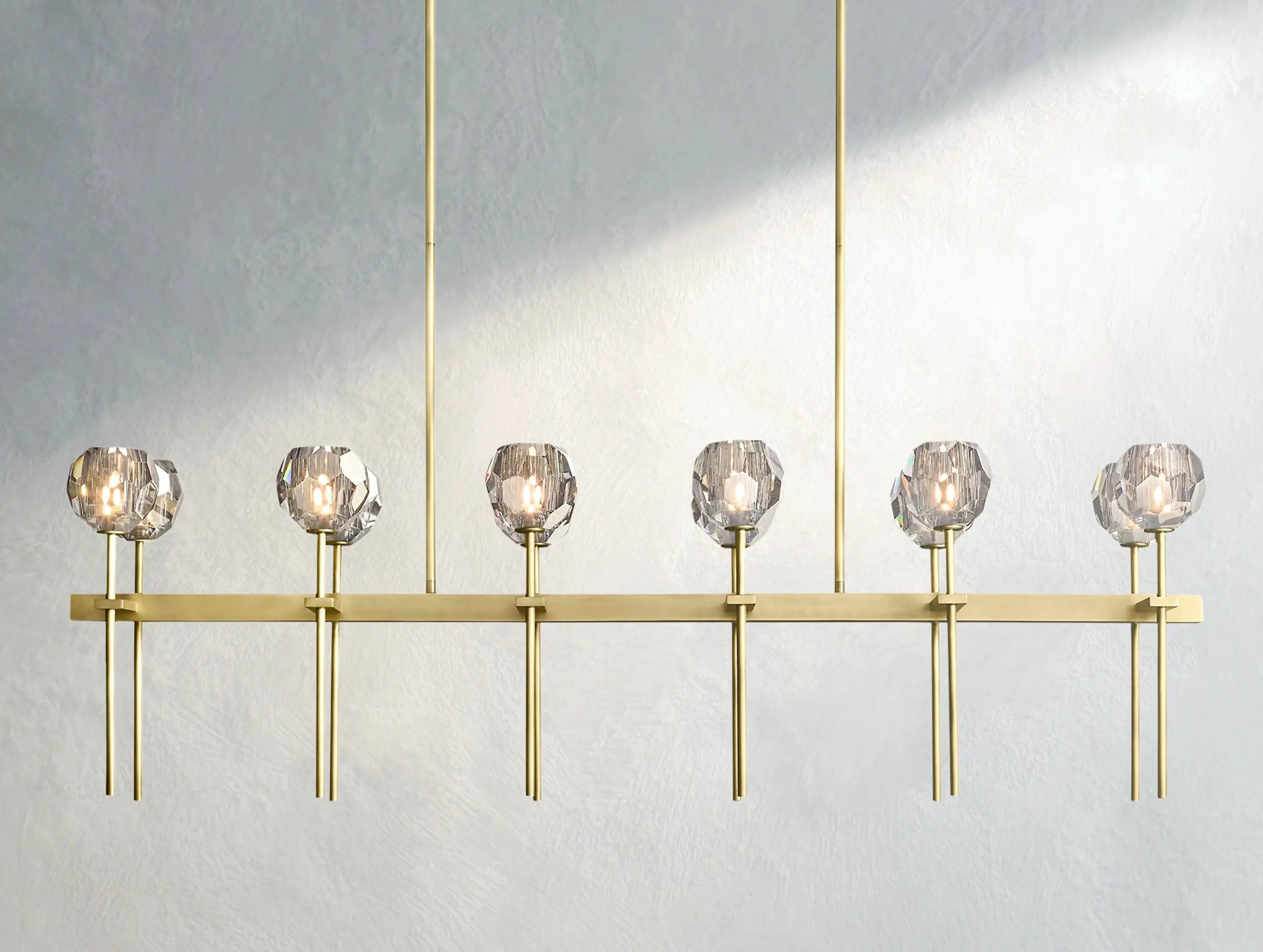 Boule De Cristal Glass Double Linear Chandelier