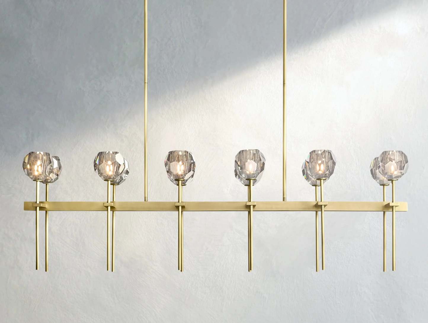 Boule De Cristal Glass Double Linear Chandelier