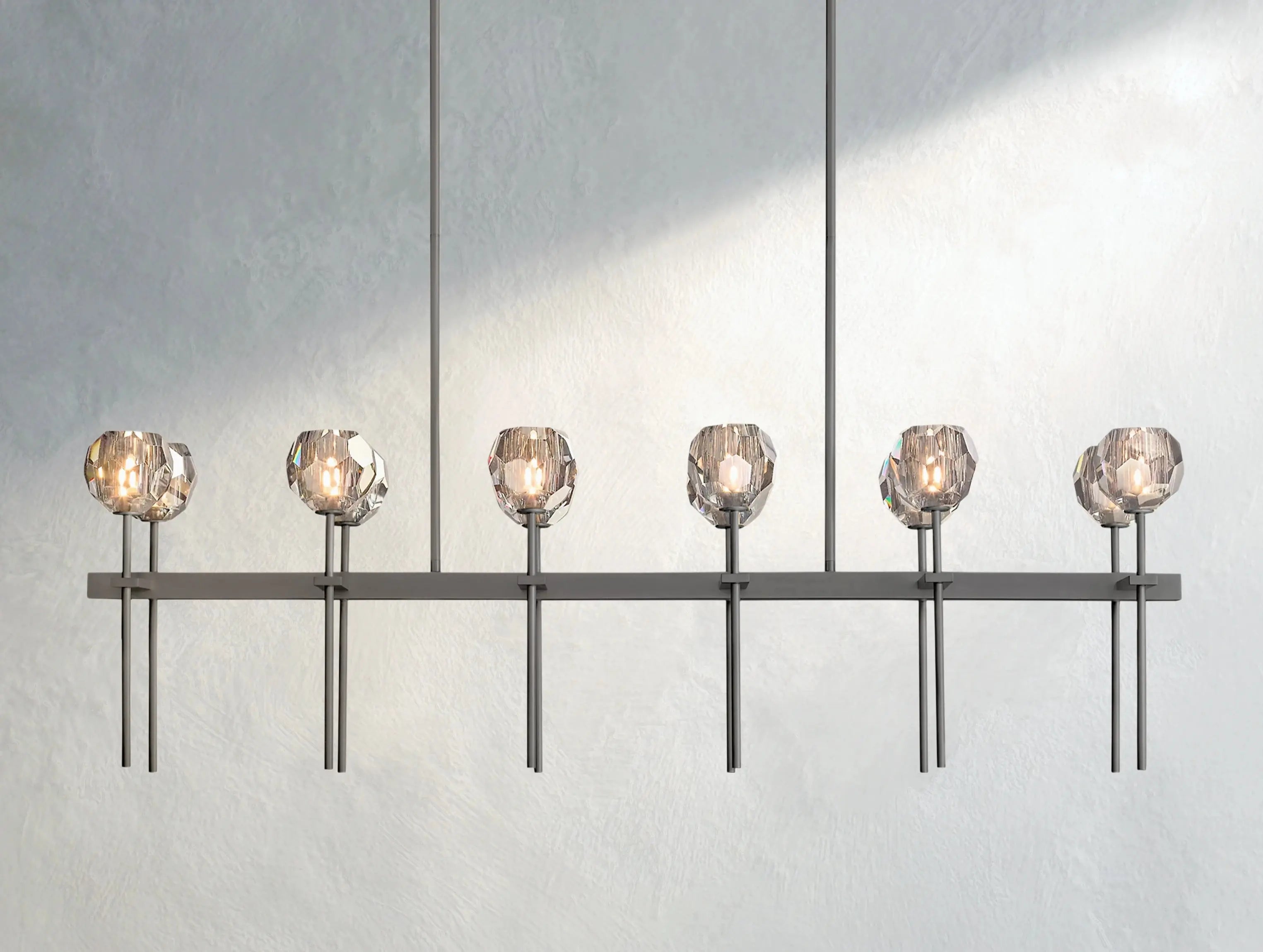 Boule De Cristal Glass Double Linear Chandelier