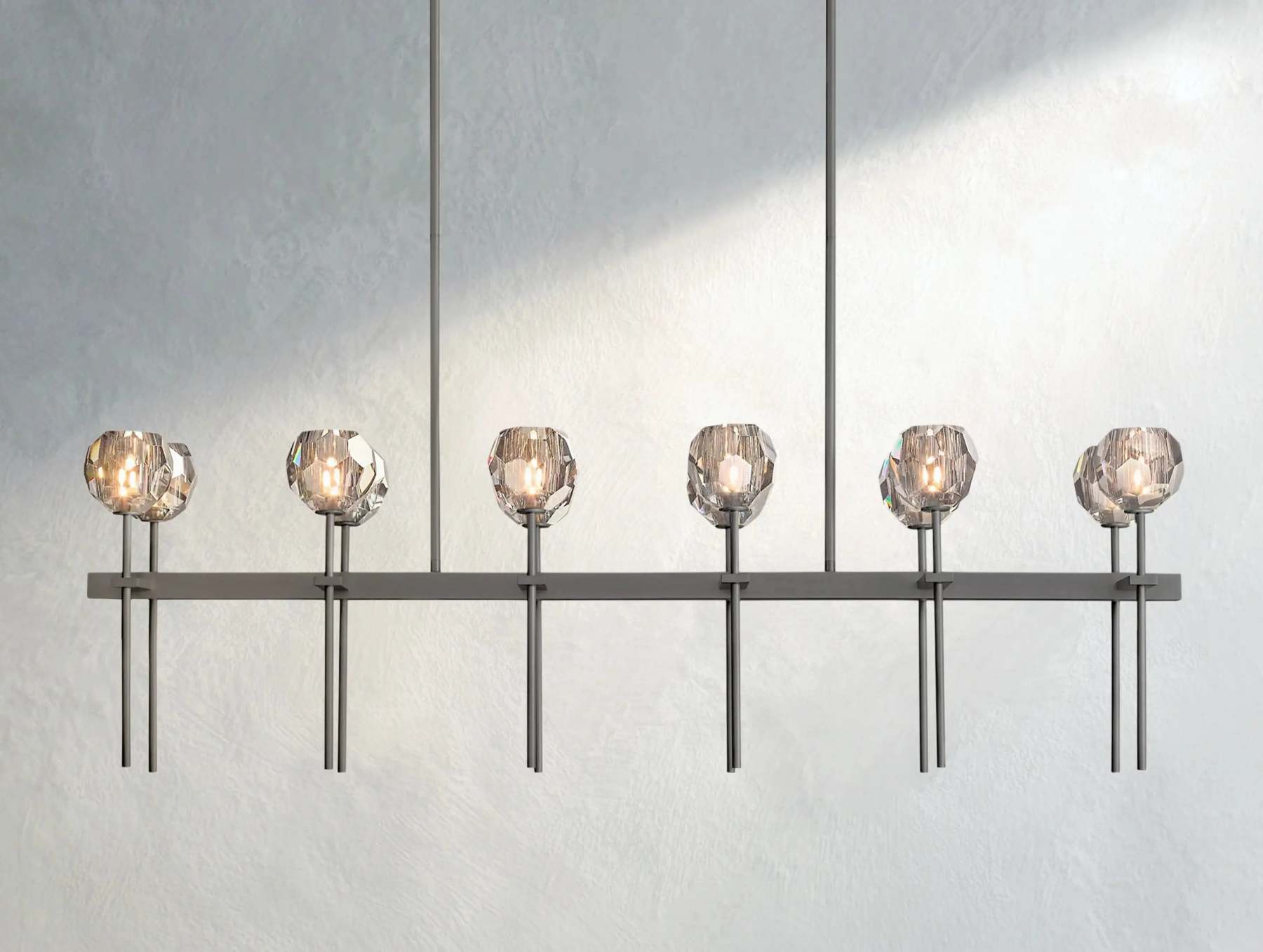 Boule De Cristal Glass Double Linear Chandelier