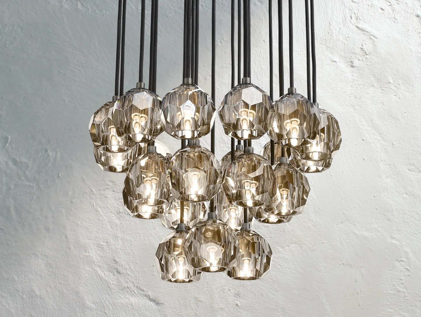 Boule De Cristal Glass Round Cluster Chandelier