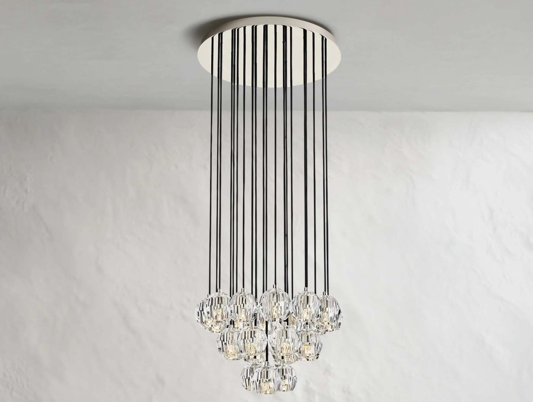 Boule De Cristal Glass Round Cluster Chandelier