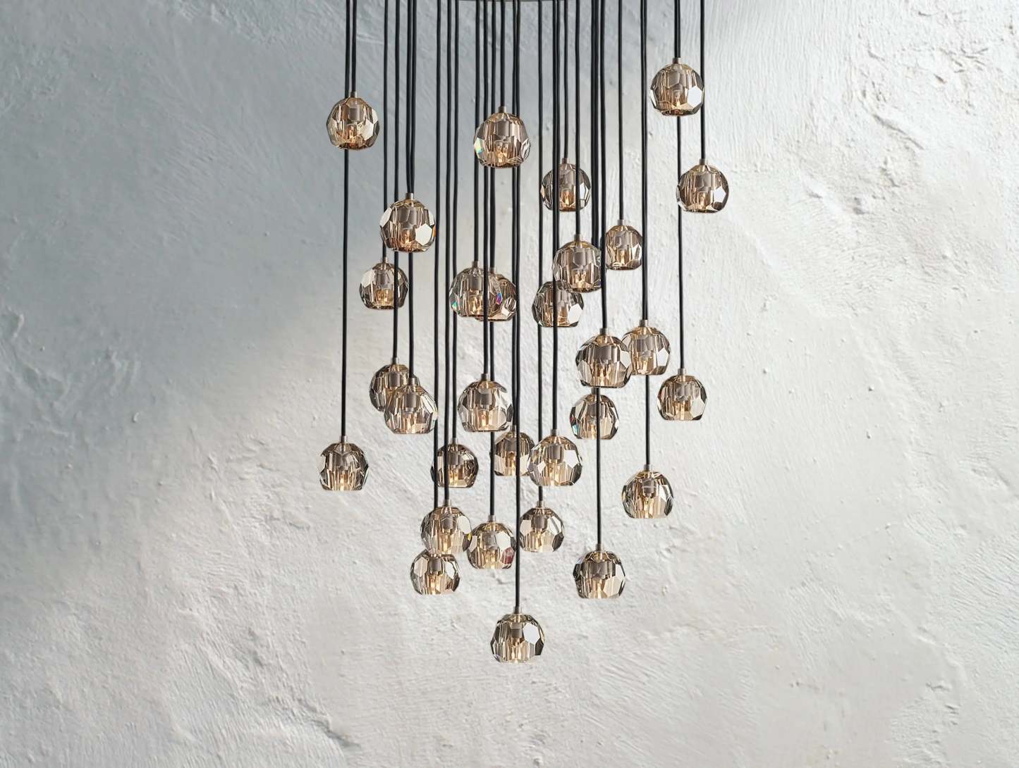 Boule De Cristal Glass Round Cluster Chandelier