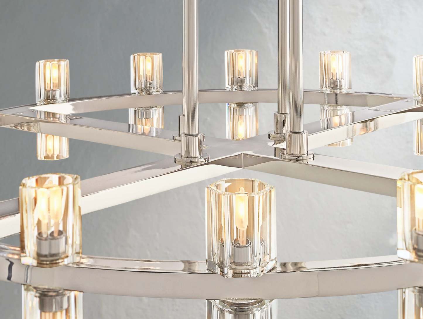 Arcachon LED Round Two-Tier Crystal Chandelier 60"