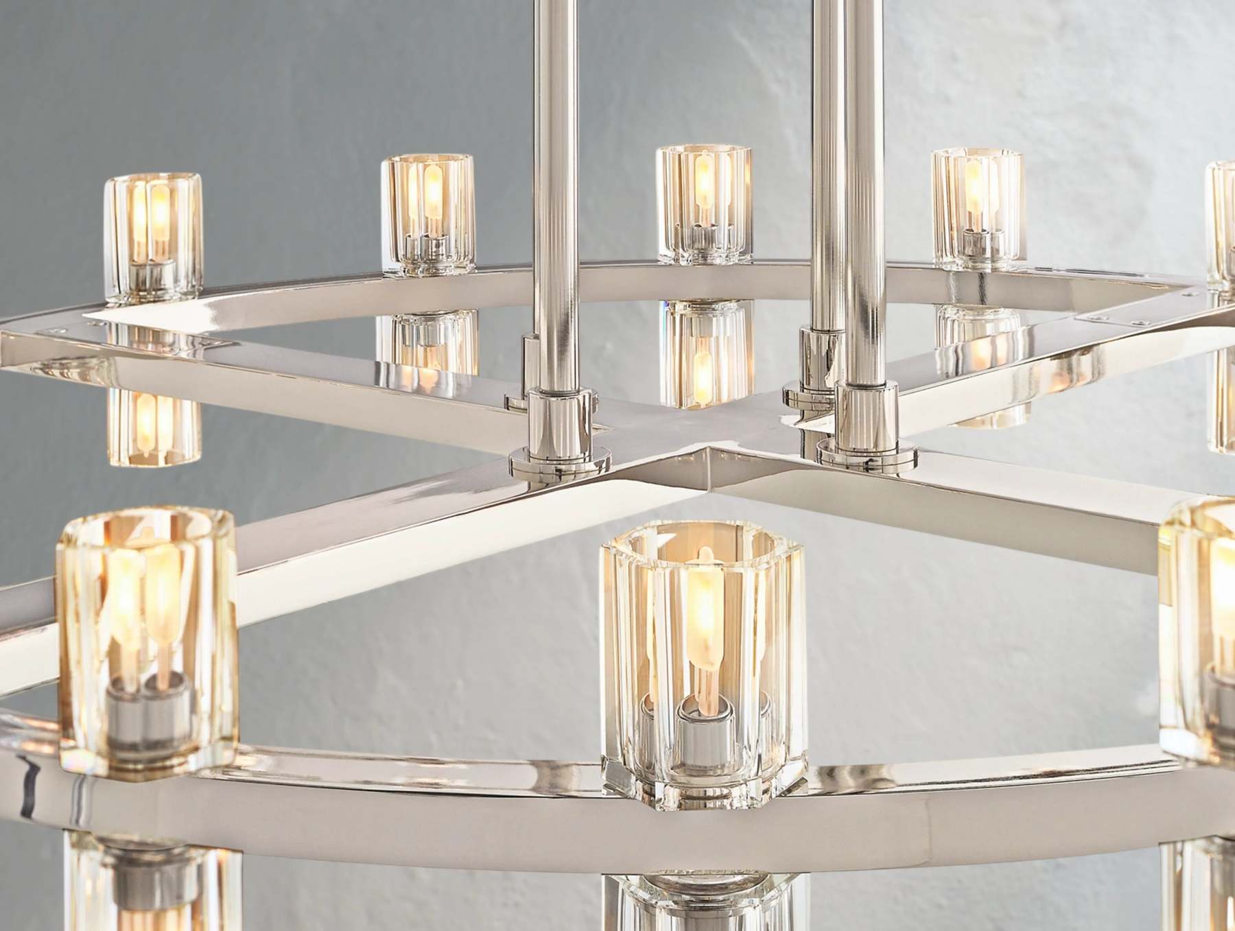 Arcachon LED Round Two-Tier Crystal Chandelier 60"