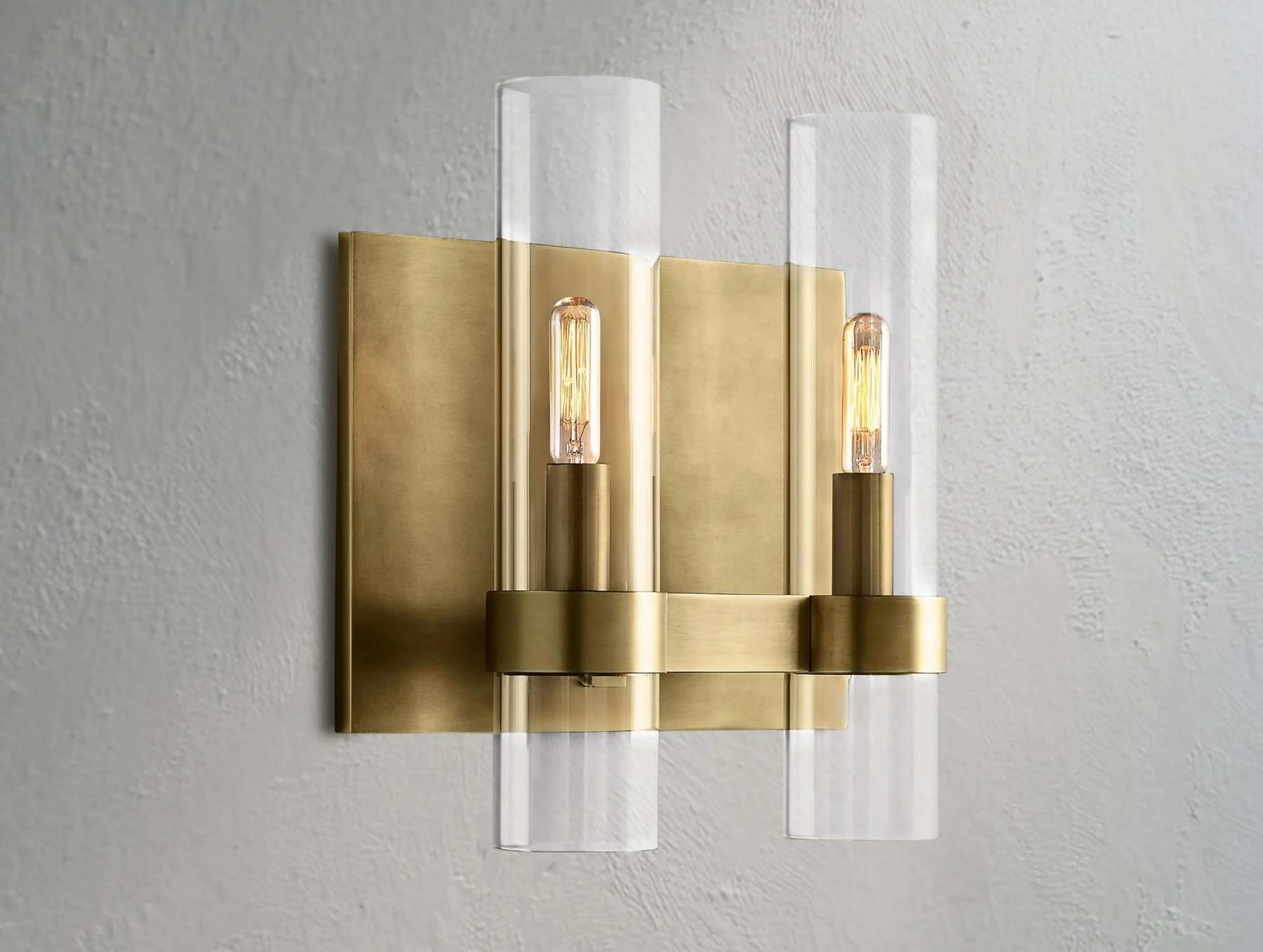 Ravelle Double Light Glass Wall Sconce