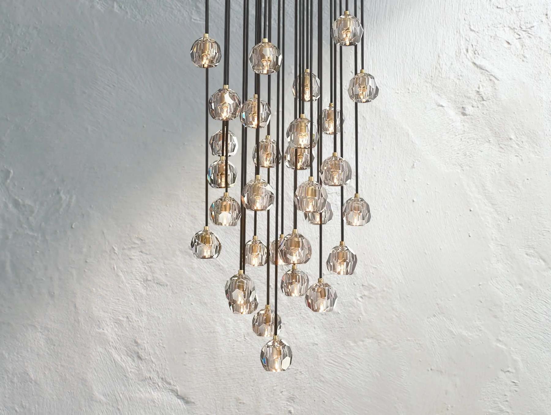 Boule De Cristal Glass Round Cluster Chandelier