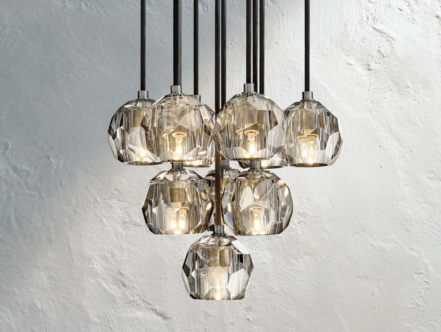 Boule De Cristal Glass Round Cluster Chandelier