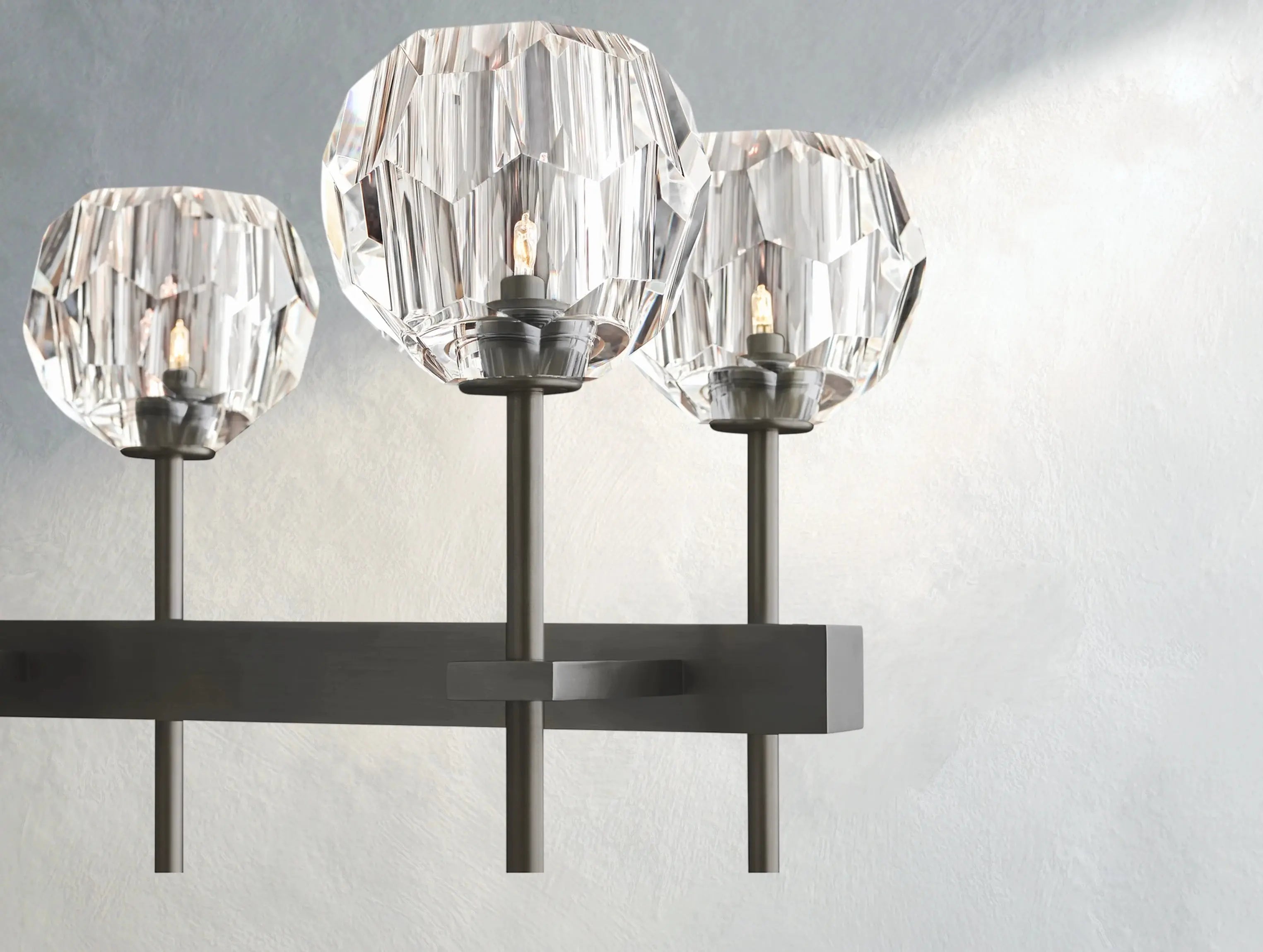 Boule De Cristal Glass Double Linear Chandelier