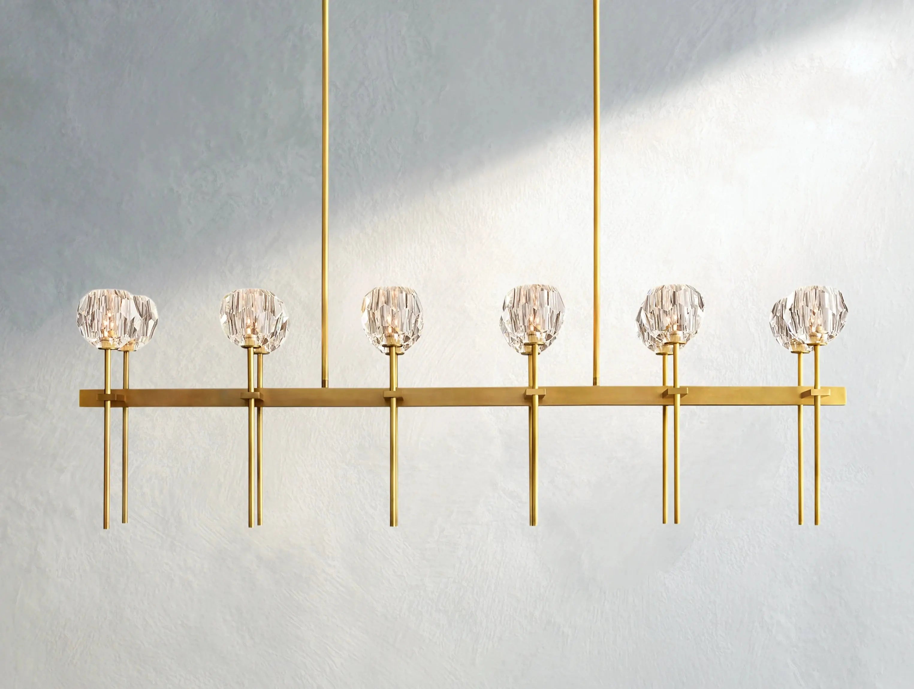 Boule De Cristal Glass Double Linear Chandelier