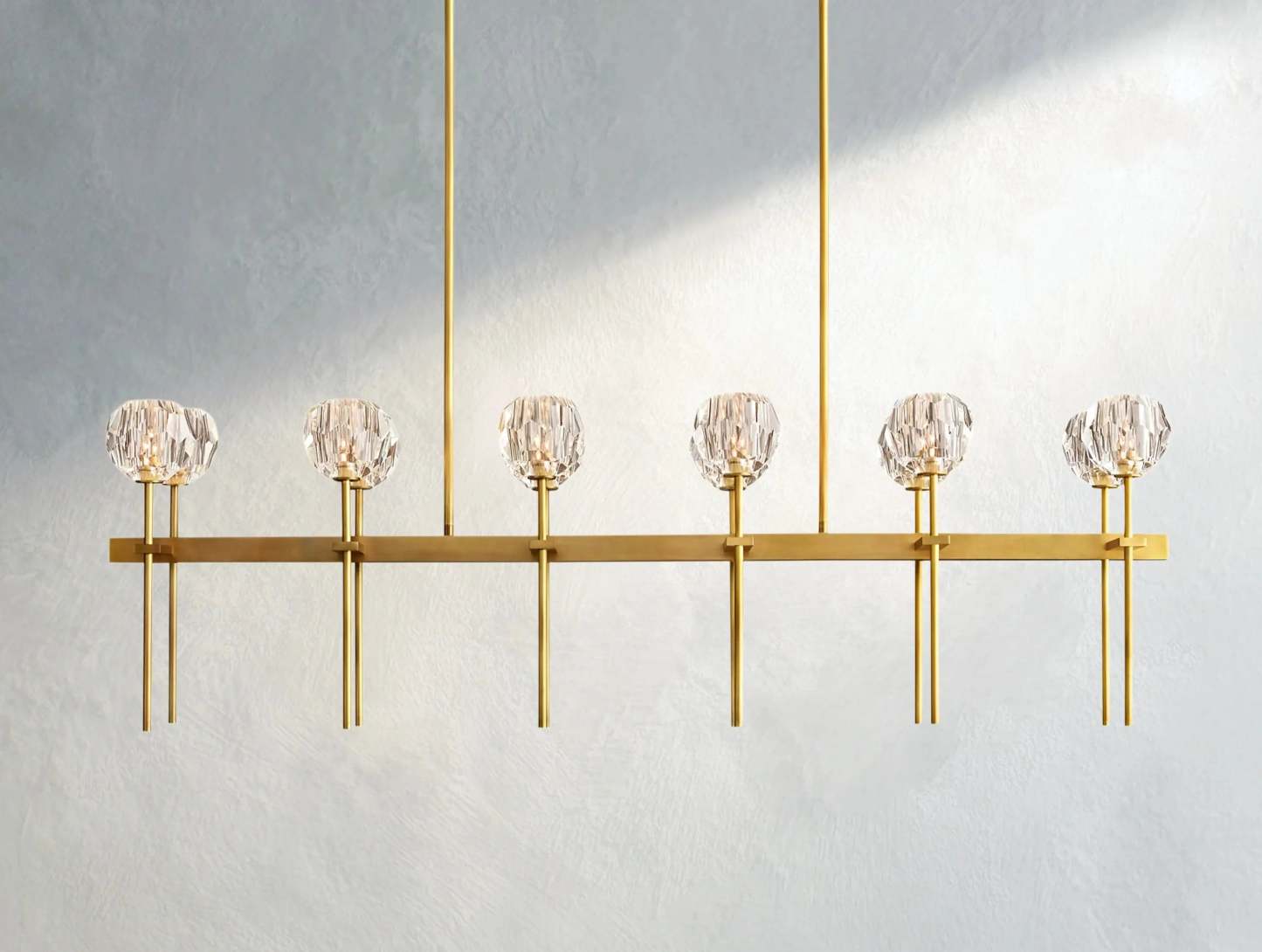 Boule De Cristal Glass Double Linear Chandelier