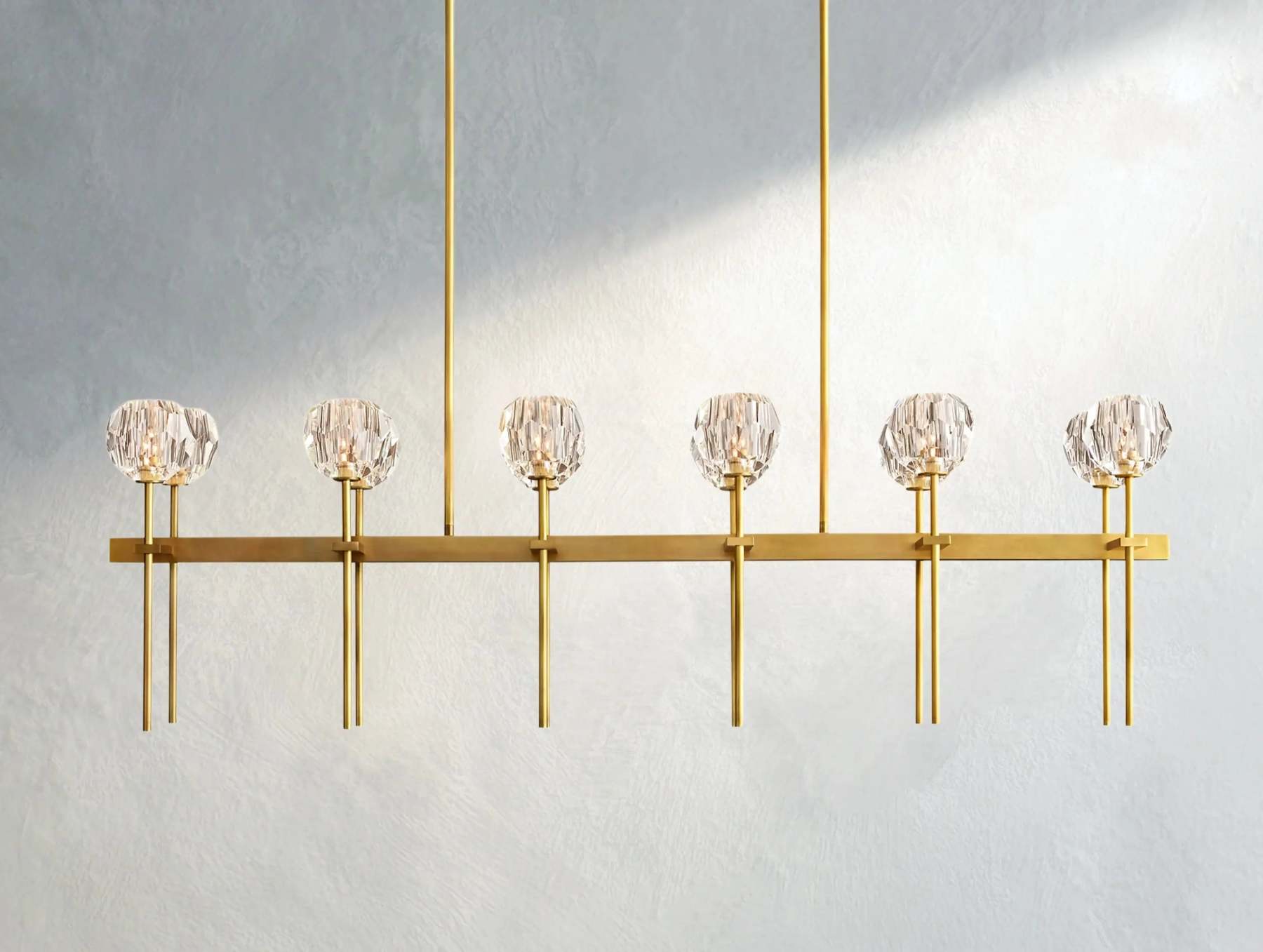 Boule De Cristal Glass Double Linear Chandelier