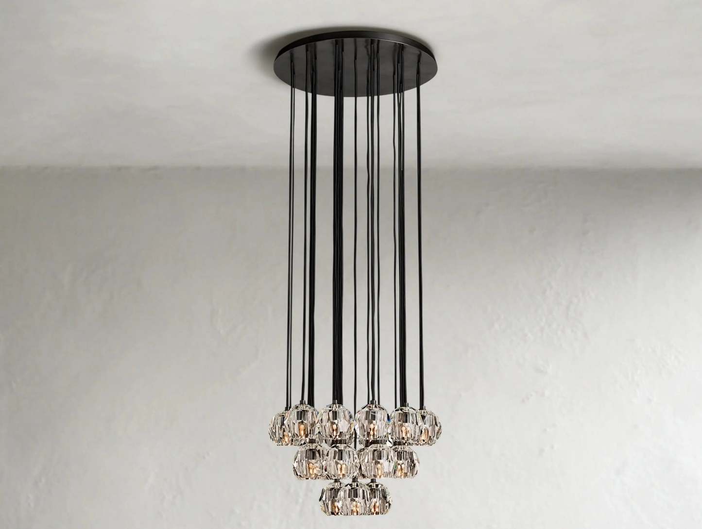 Boule De Cristal Glass Round Cluster Chandelier