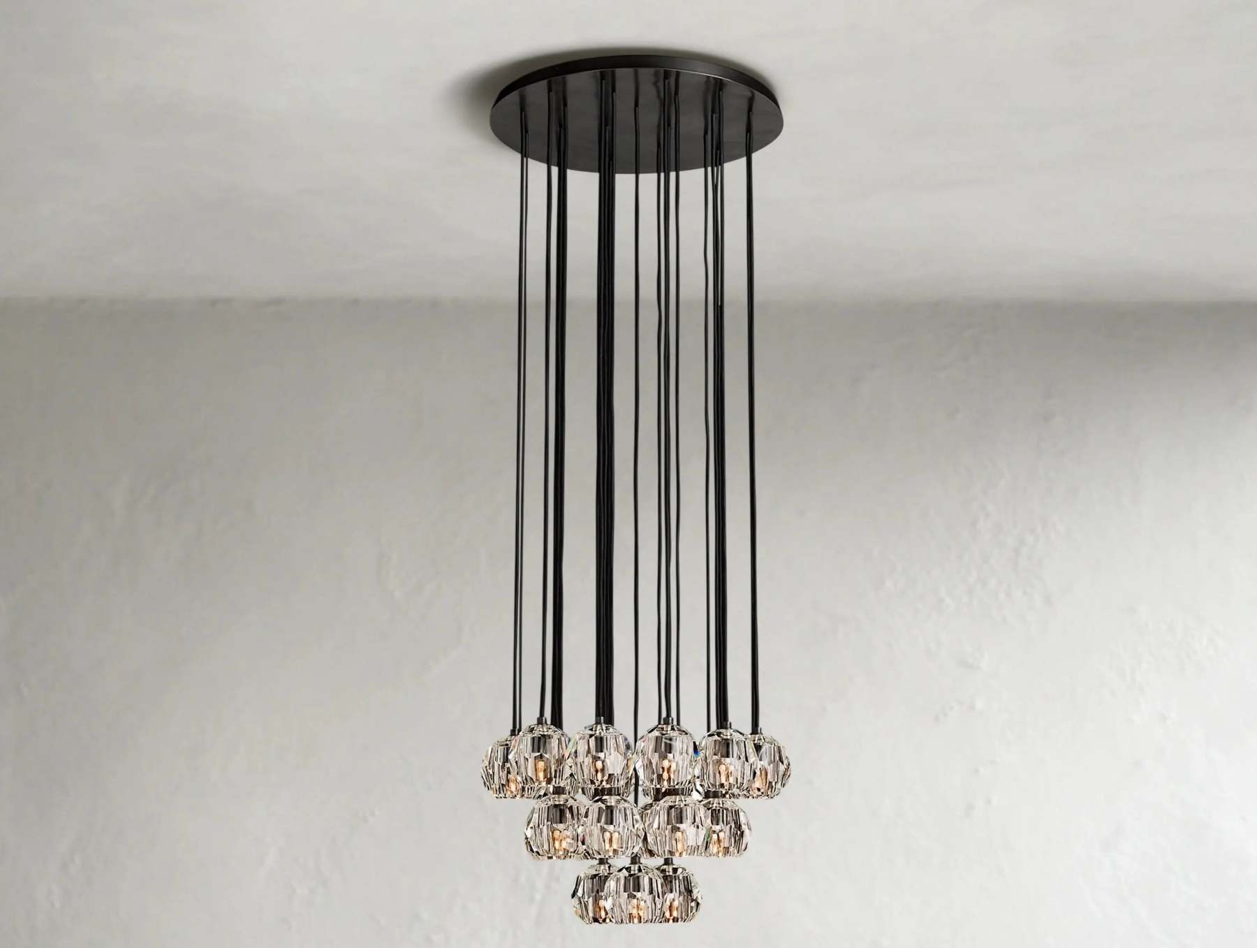 Boule De Cristal Glass Round Cluster Chandelier