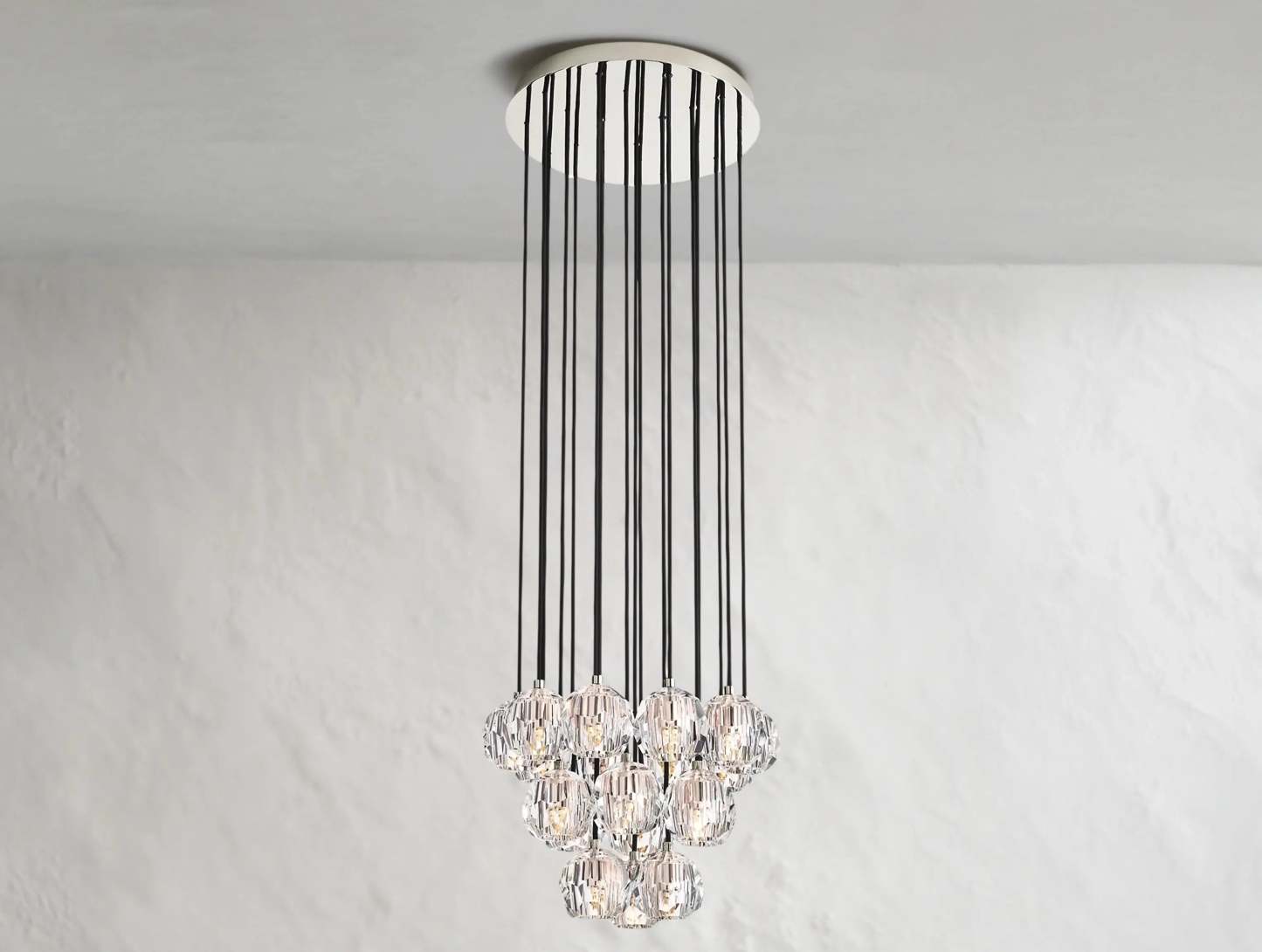 Boule De Cristal Glass Round Cluster Chandelier