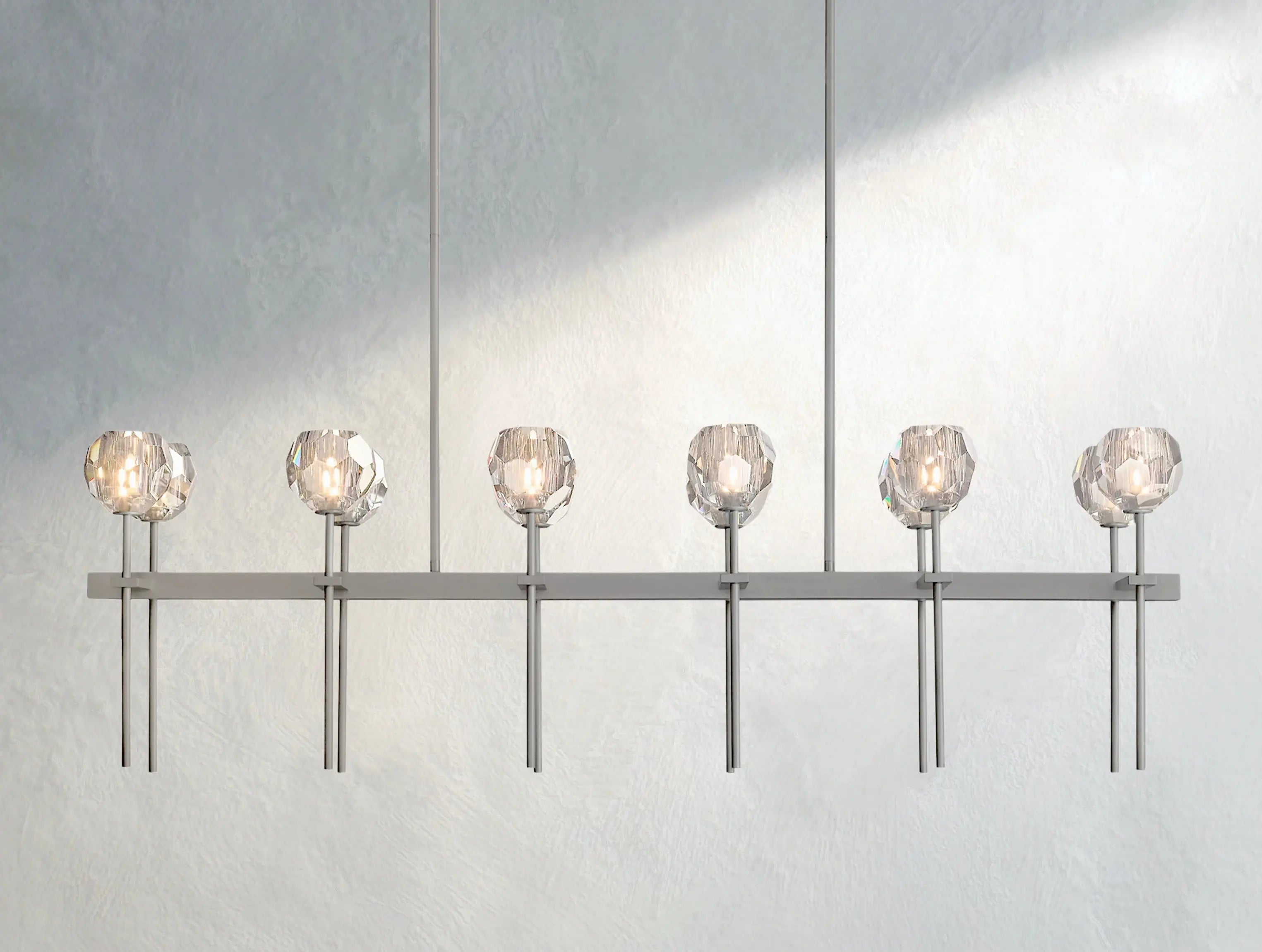 Boule De Cristal Glass Double Linear Chandelier