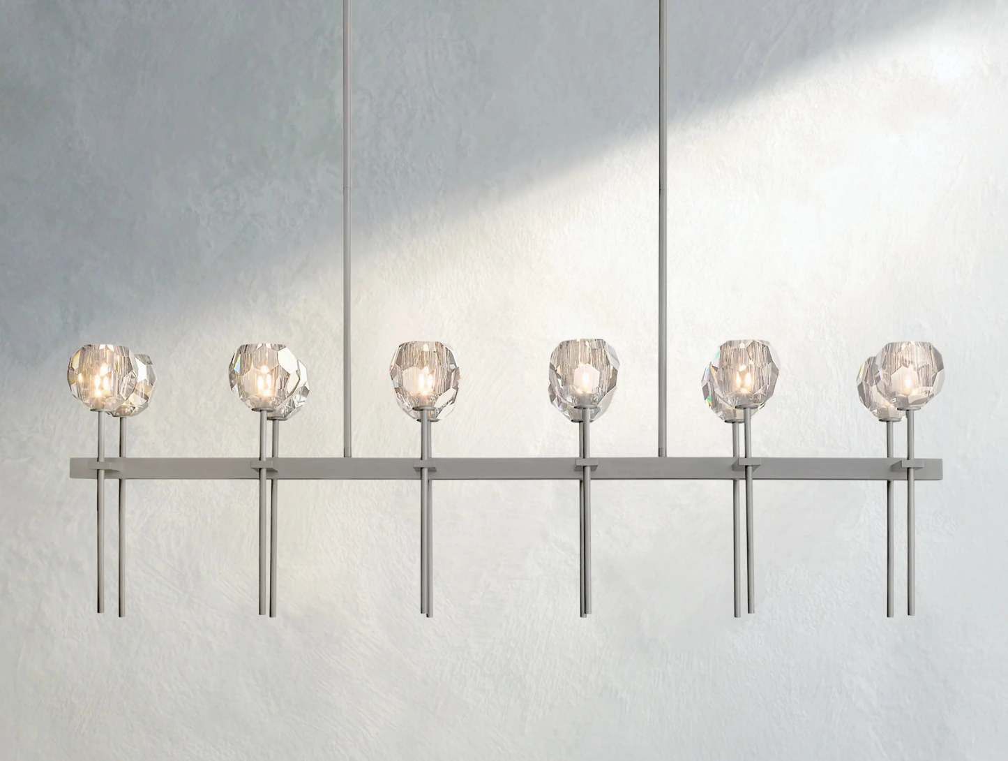 Boule De Cristal Glass Double Linear Chandelier