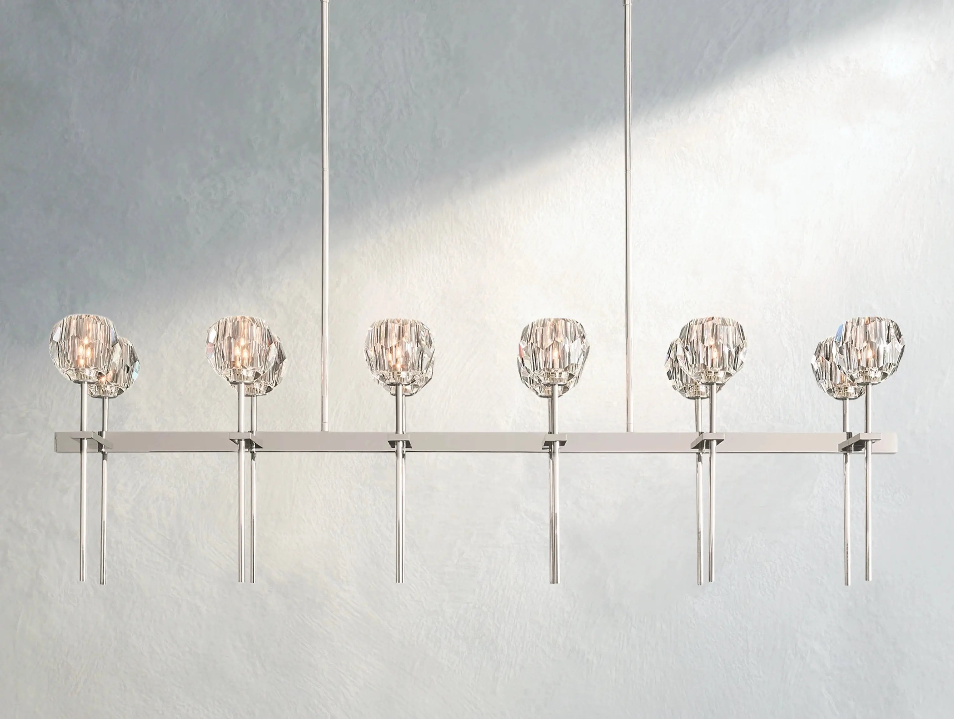 Boule De Cristal Glass Double Linear Chandelier