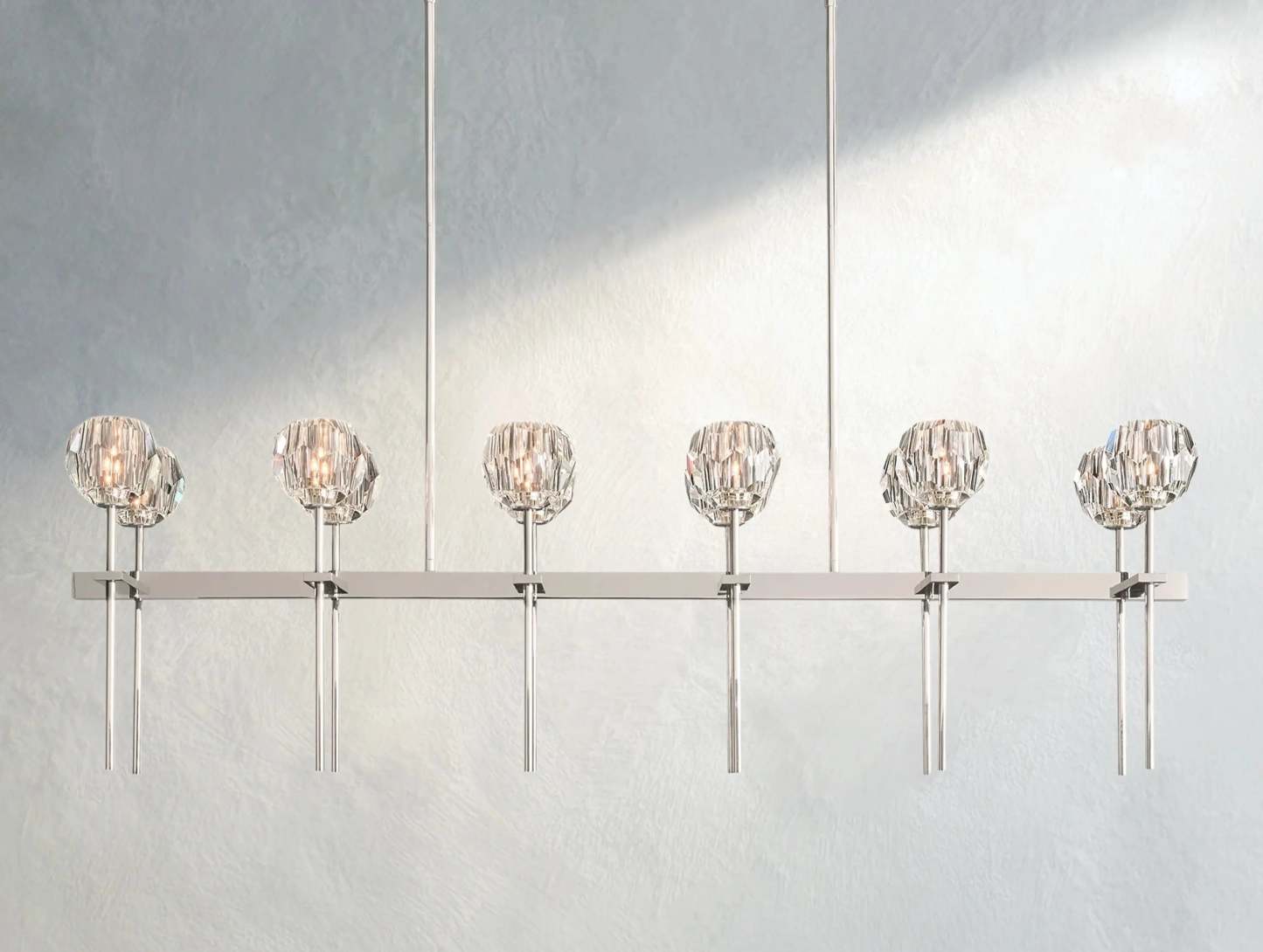 Boule De Cristal Glass Double Linear Chandelier