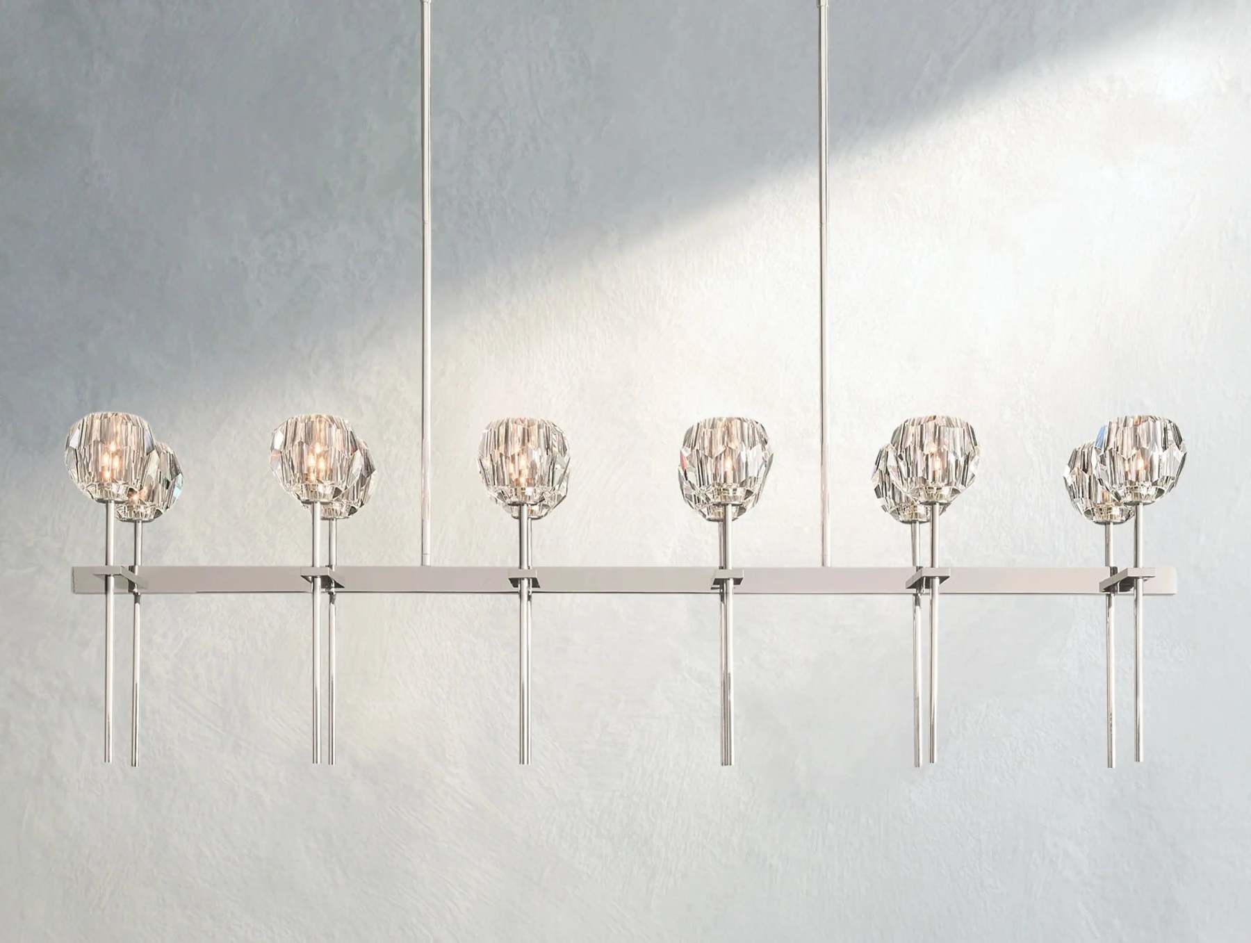 Boule De Cristal Glass Double Linear Chandelier