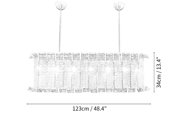 Transparent Murano Leaf Shaped Chandelier