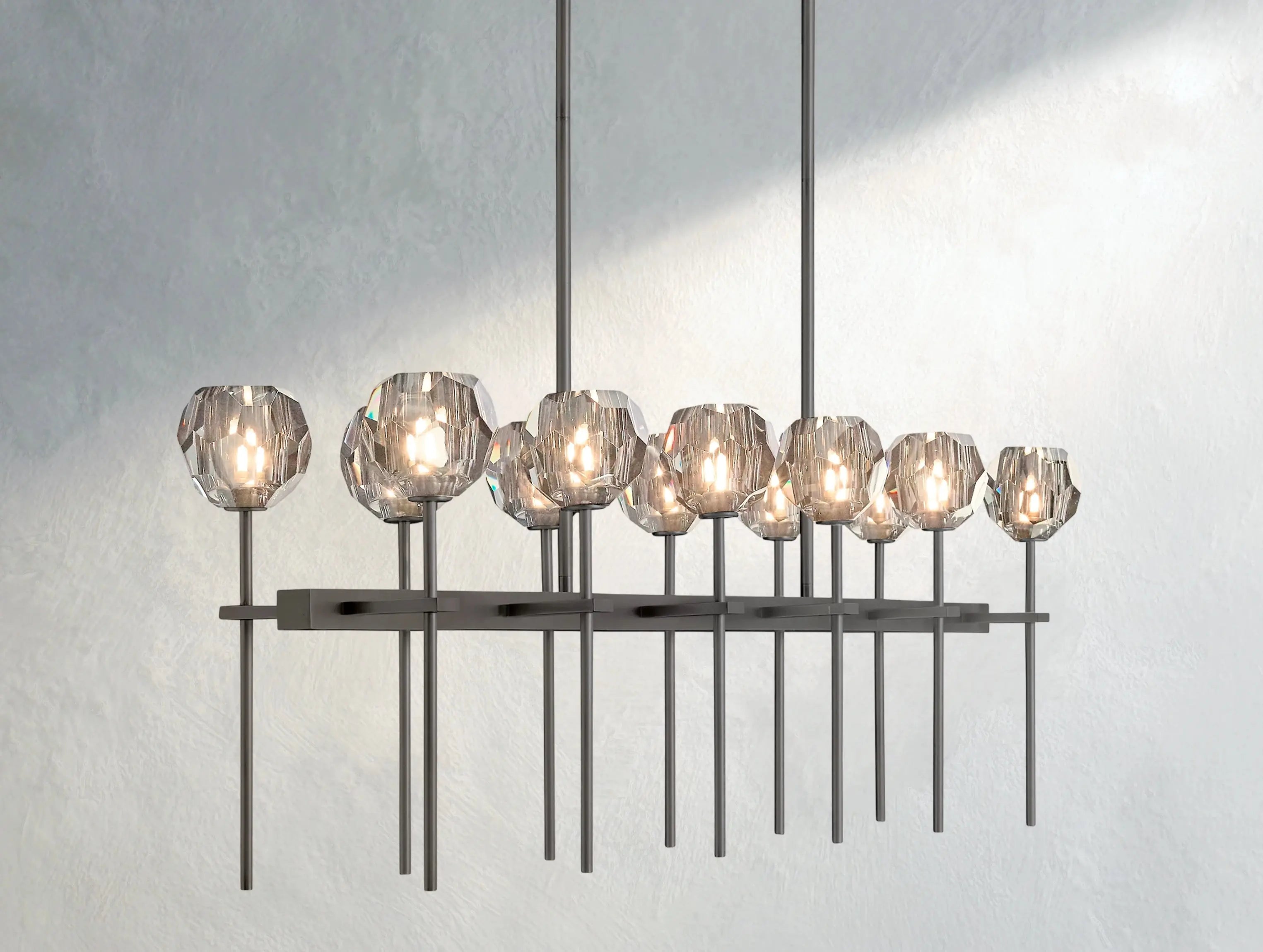 Boule De Cristal Glass Double Linear Chandelier