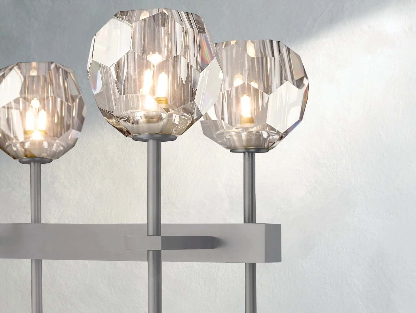 Boule De Cristal Glass Double Linear Chandelier
