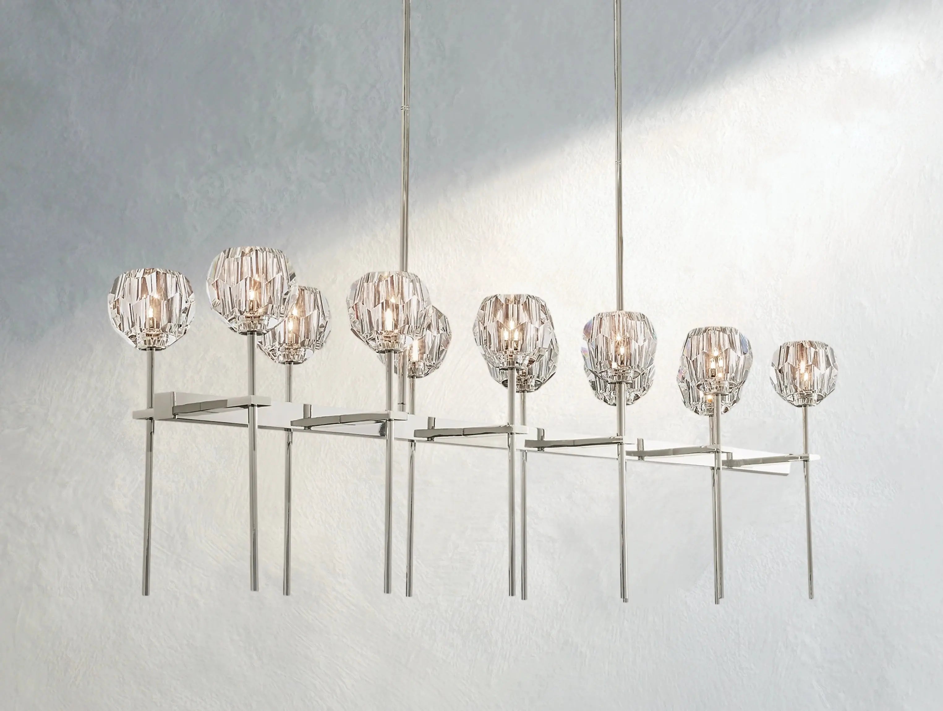 Boule De Cristal Glass Double Linear Chandelier