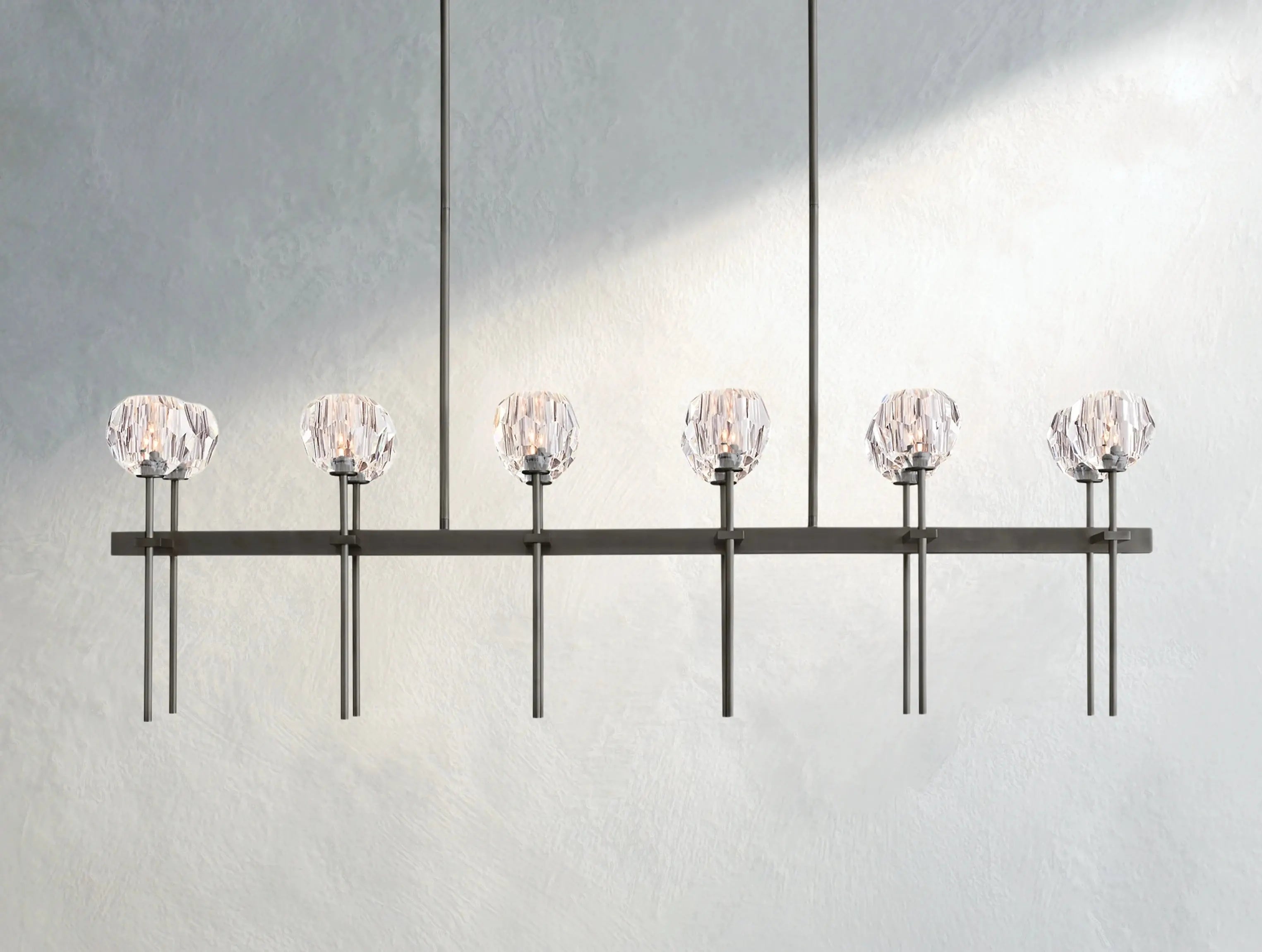 Boule De Cristal Glass Double Linear Chandelier