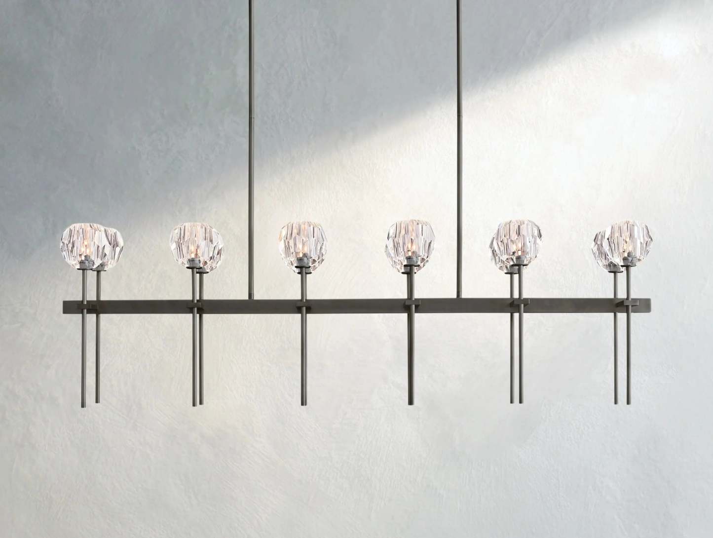 Boule De Cristal Glass Double Linear Chandelier