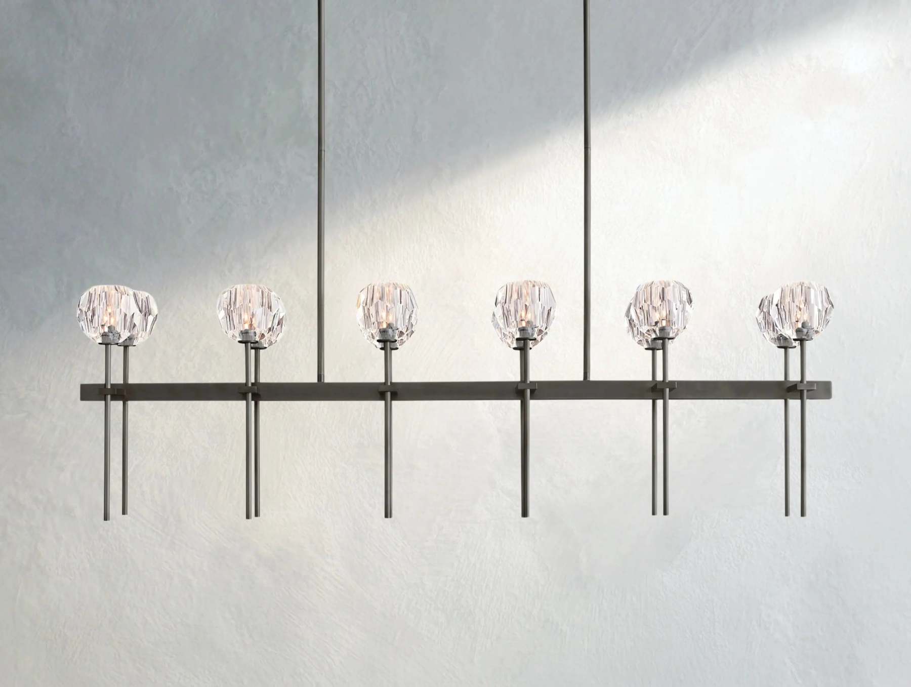 Boule De Cristal Glass Double Linear Chandelier