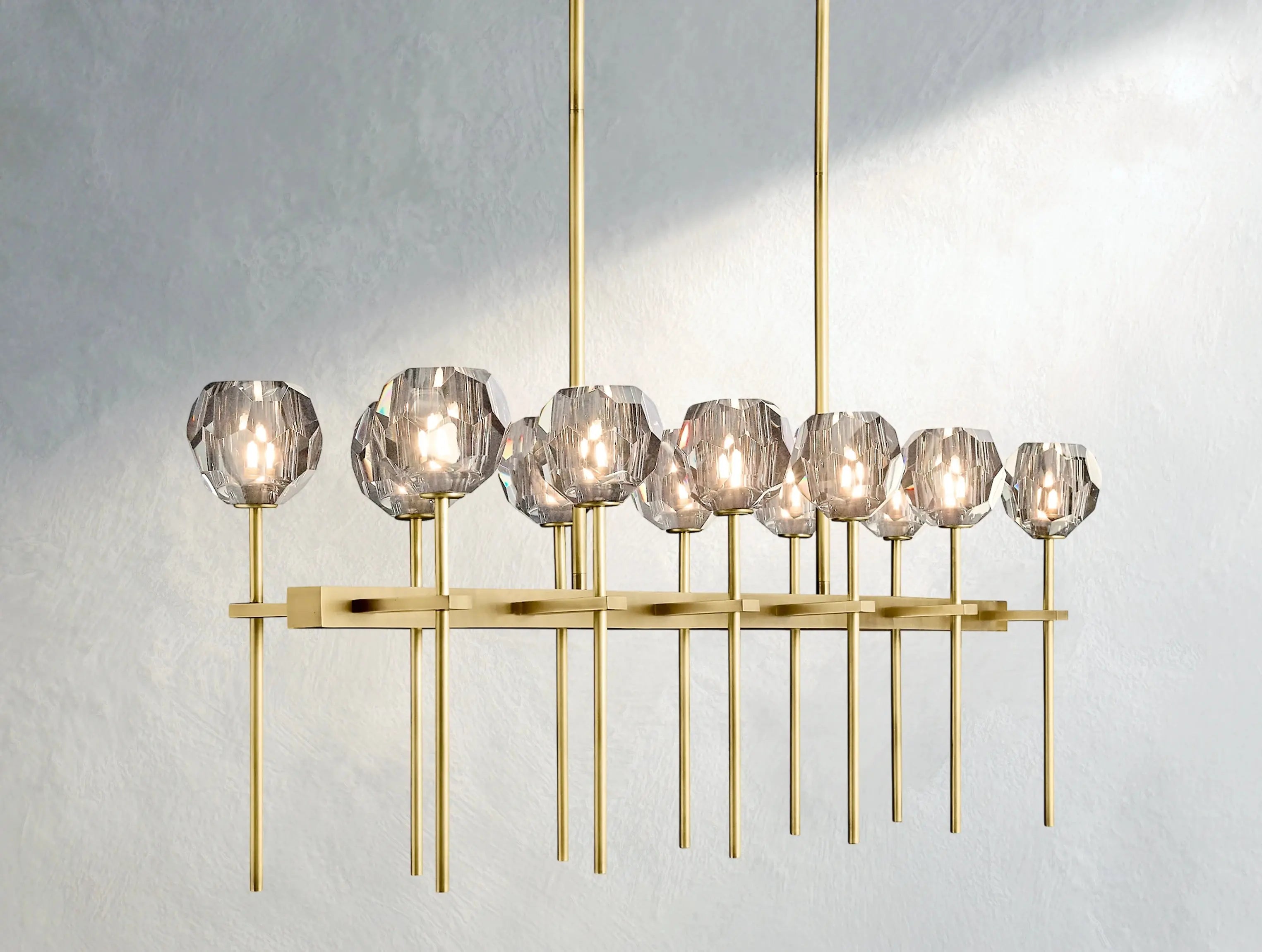 Boule De Cristal Glass Double Linear Chandelier