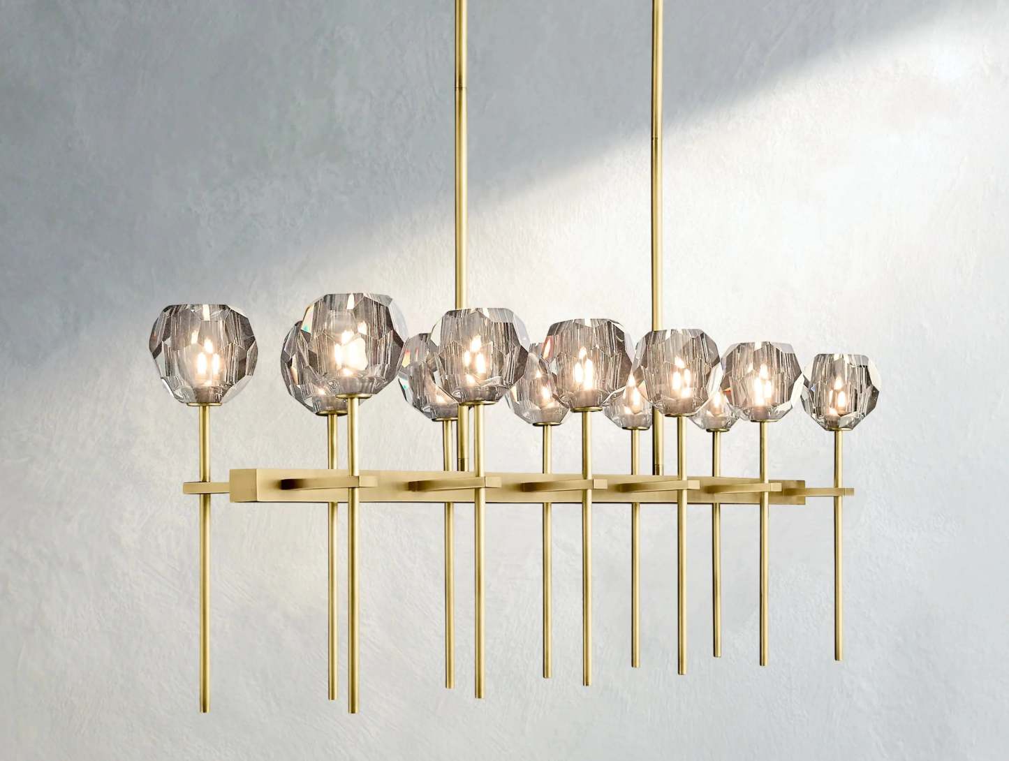 Boule De Cristal Glass Double Linear Chandelier