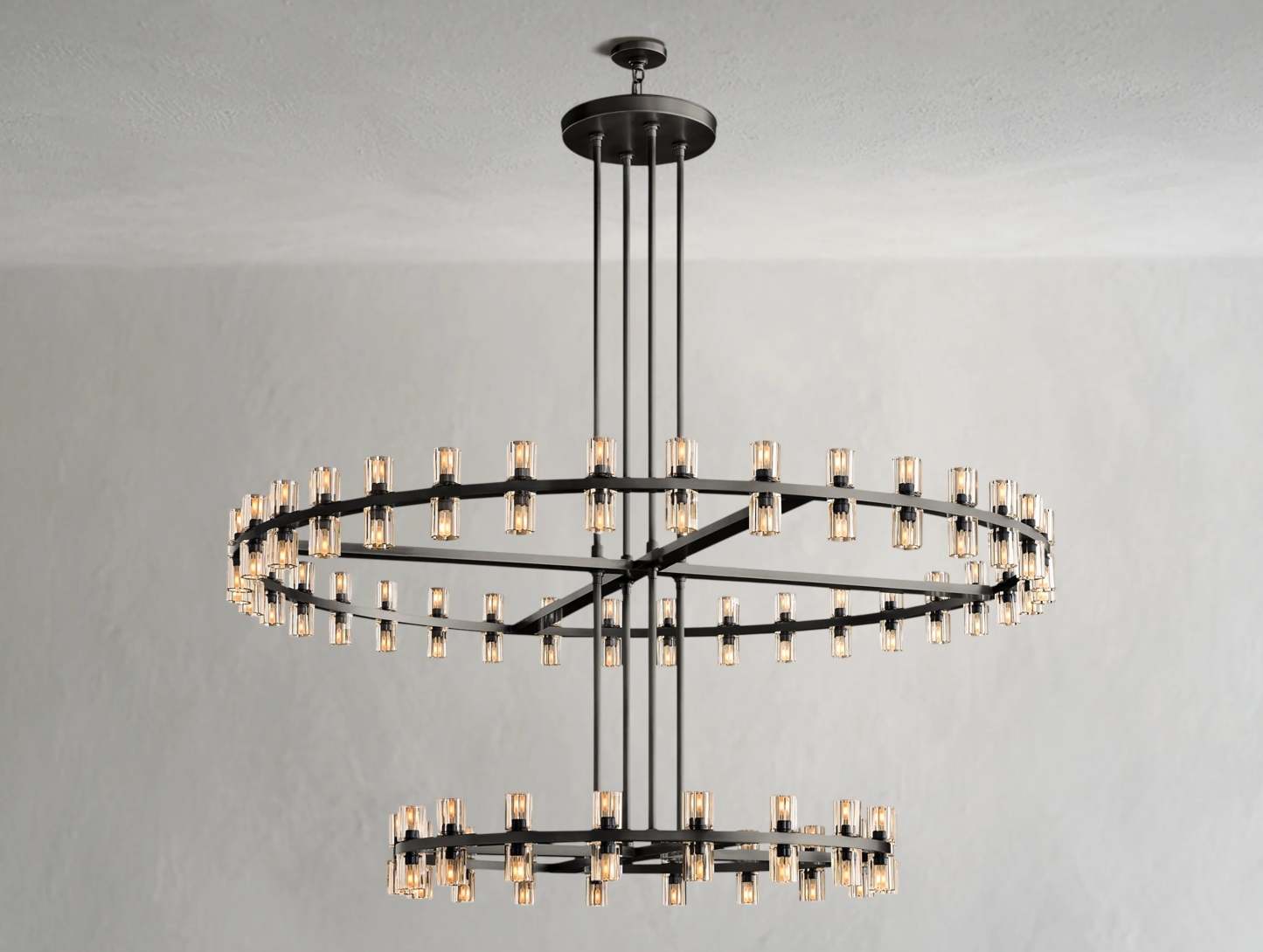 Arcachon LED Round Two-Tier Crystal Chandelier 60"