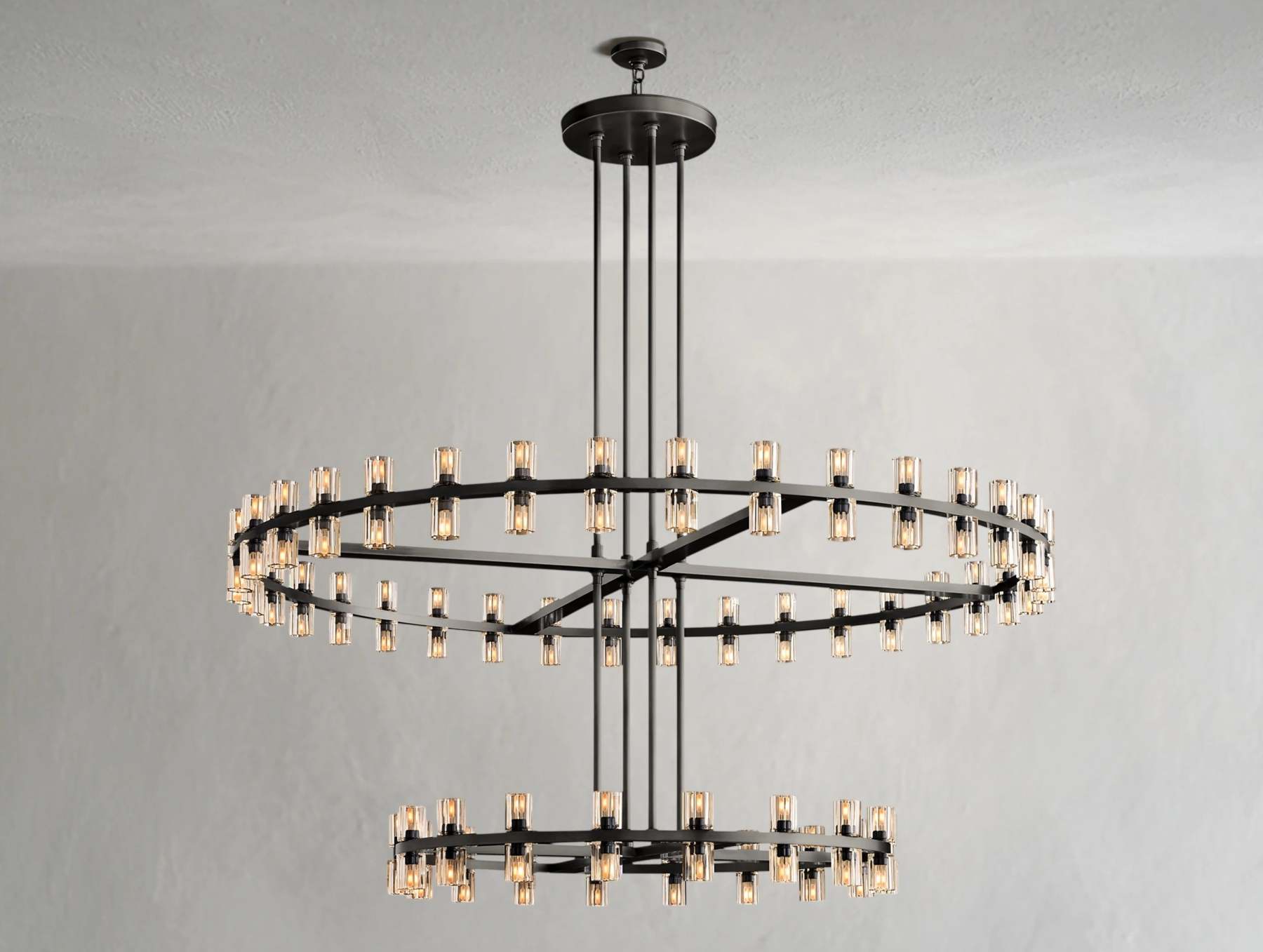 Arcachon LED Round Two-Tier Crystal Chandelier 60"