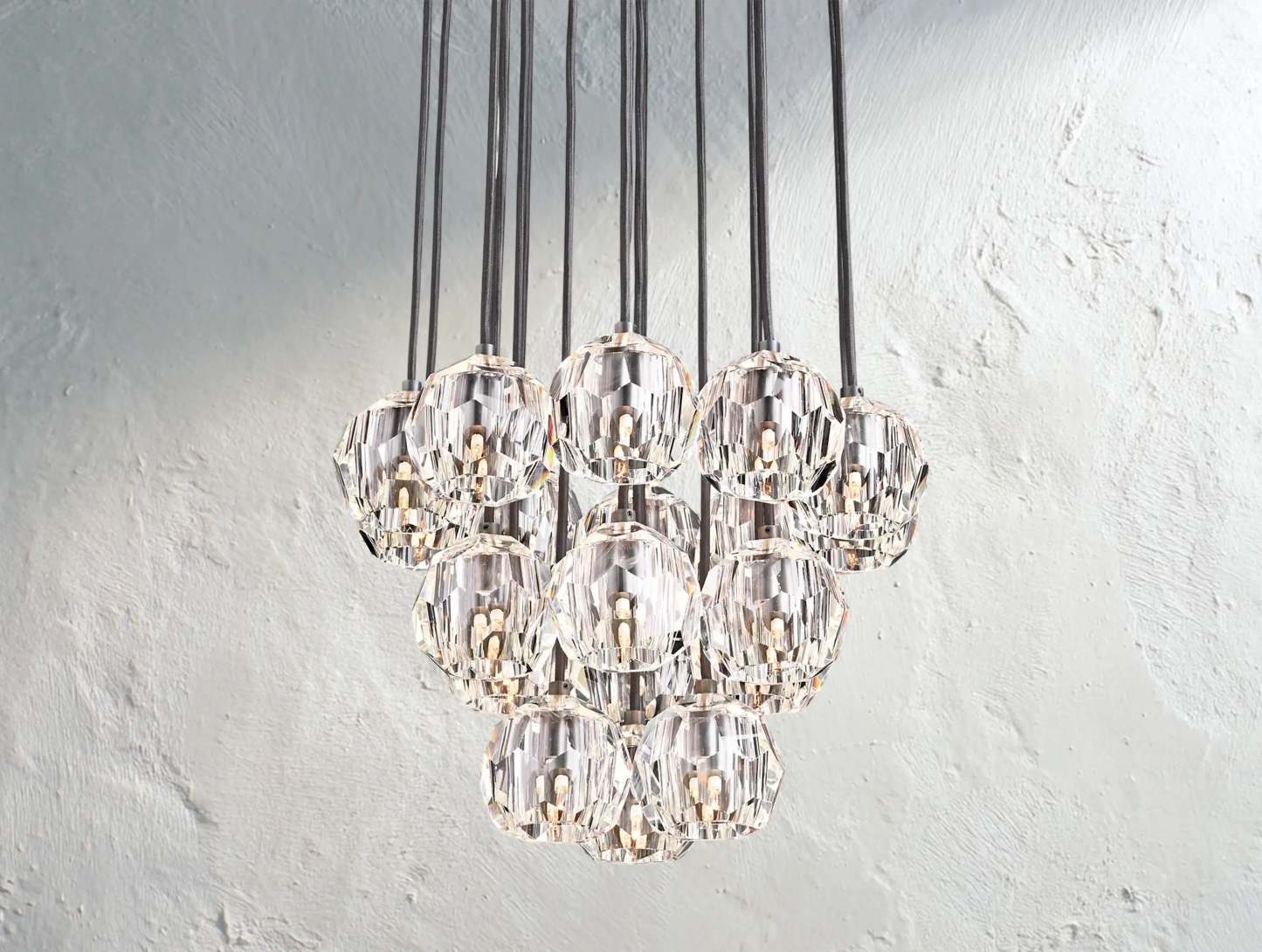 Boule De Cristal Glass Round Cluster Chandelier
