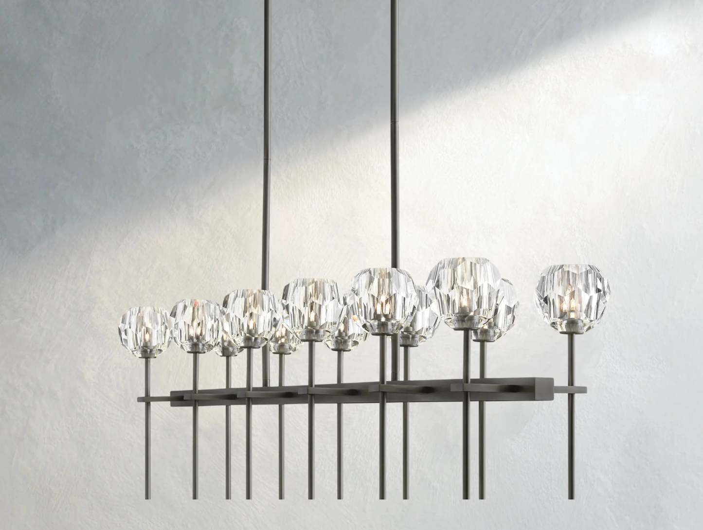 Boule De Cristal Glass Double Linear Chandelier